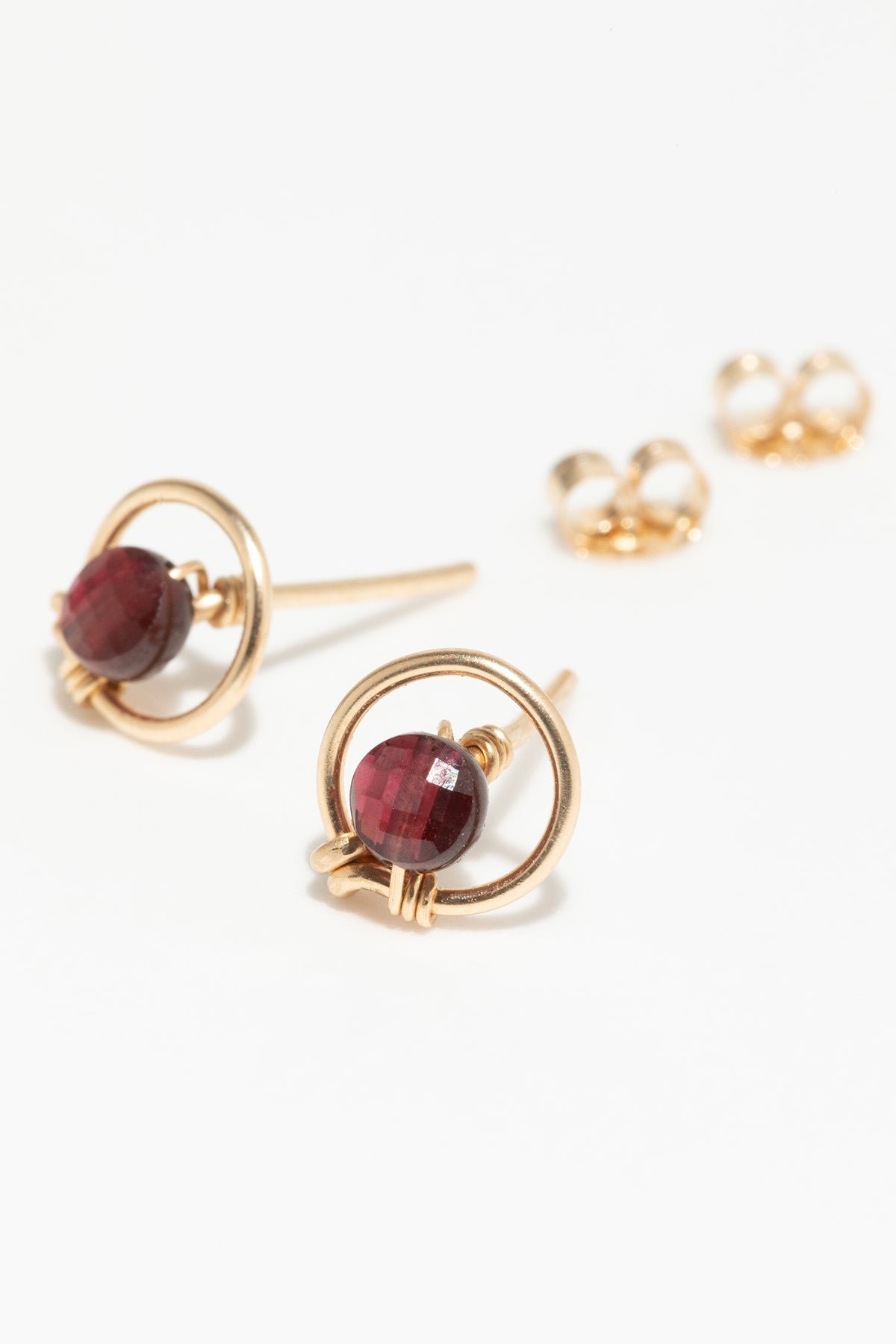 Studs - Garnet YAY Golden