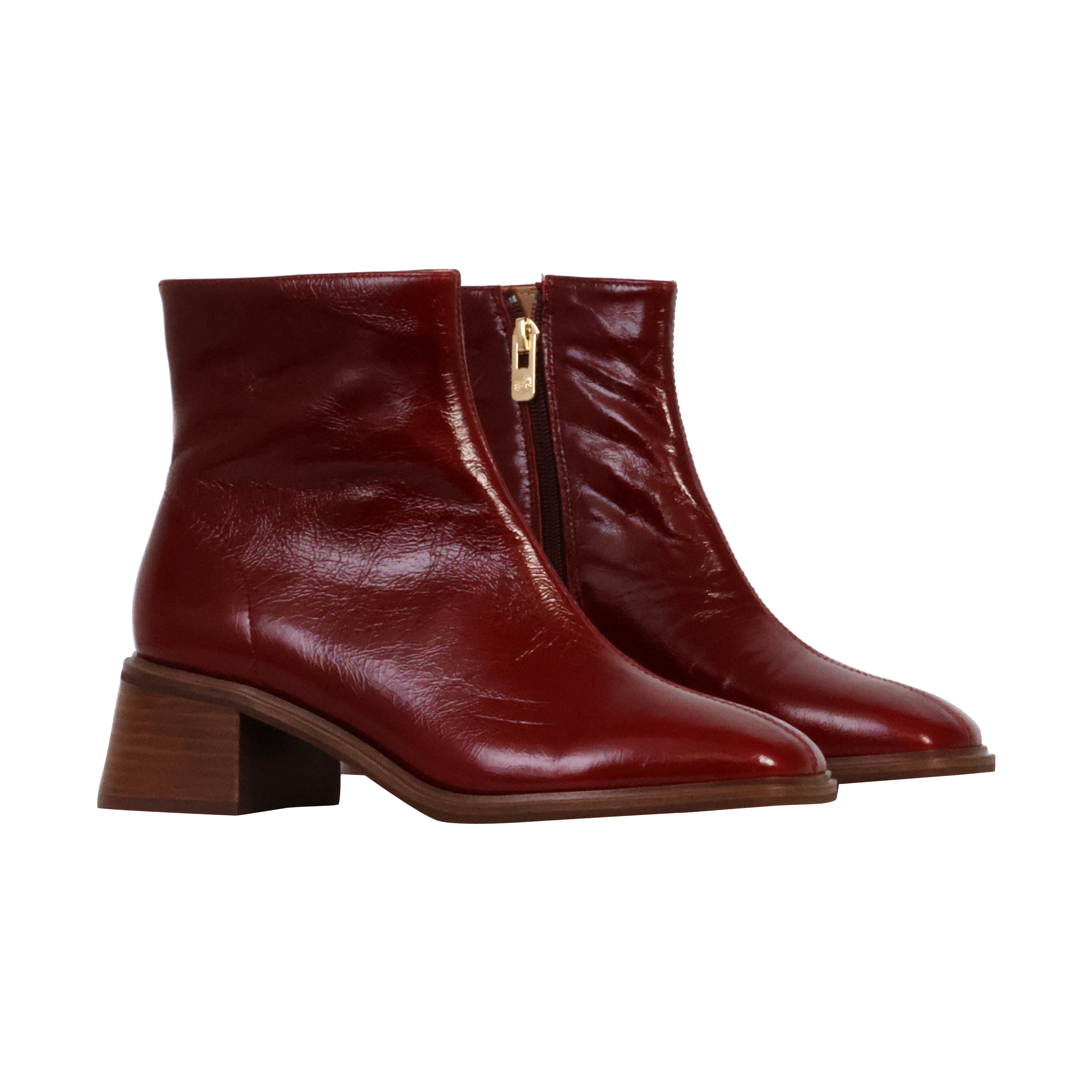 Leather high heel boot Paris Red