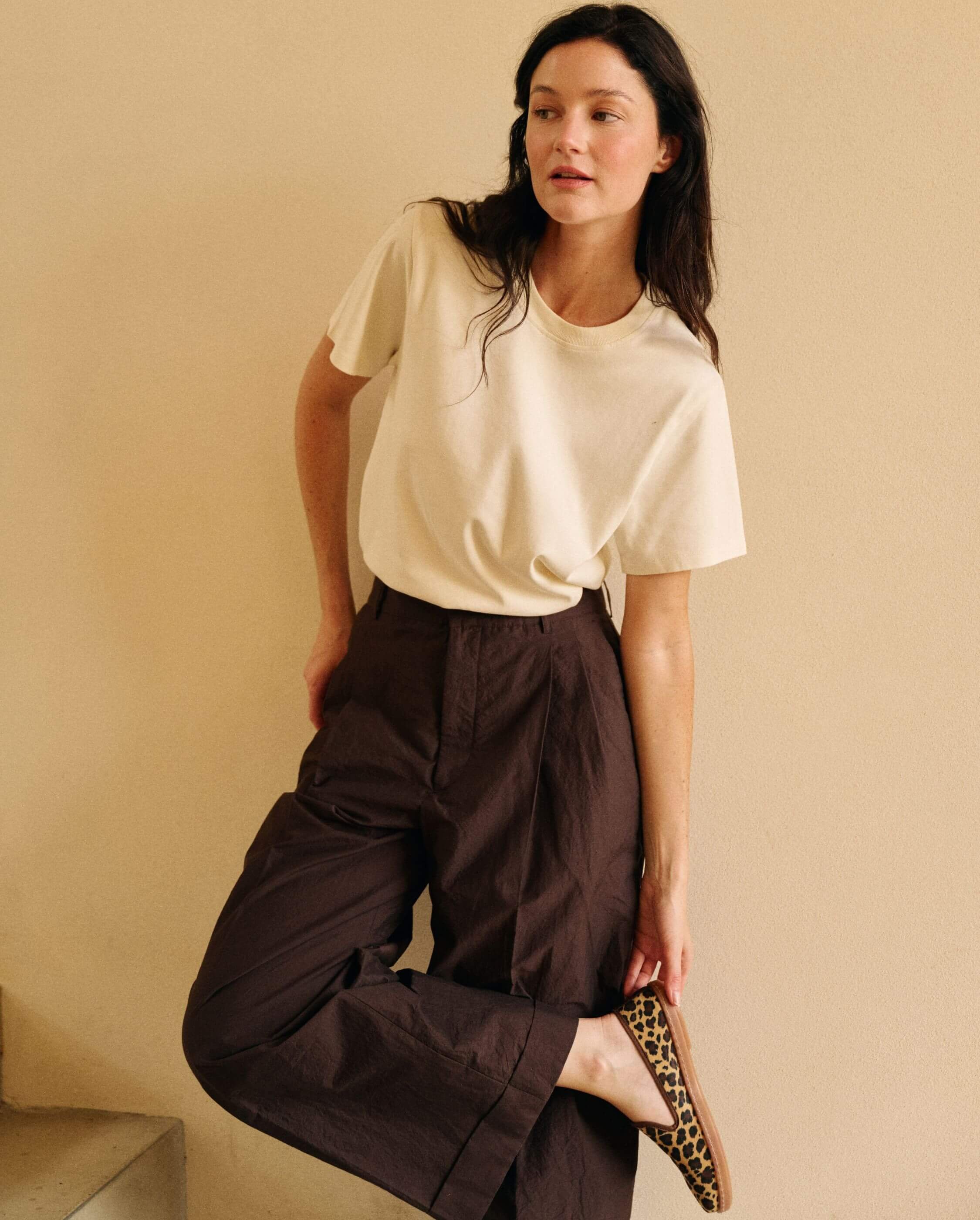 Women's organic cotton t-shirt, light beige ANGARDE Beige