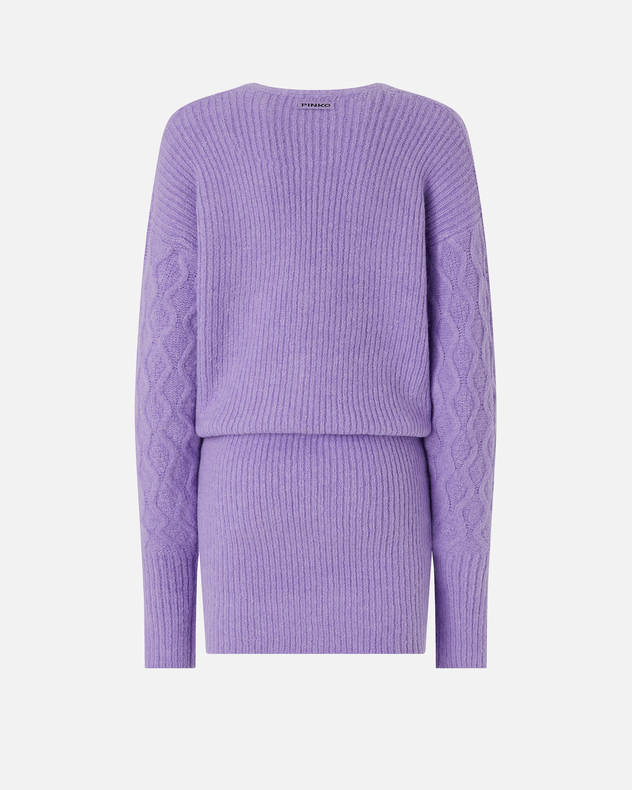 Robe courte en maille torsadée avec boutons bijoux PINKO Marron