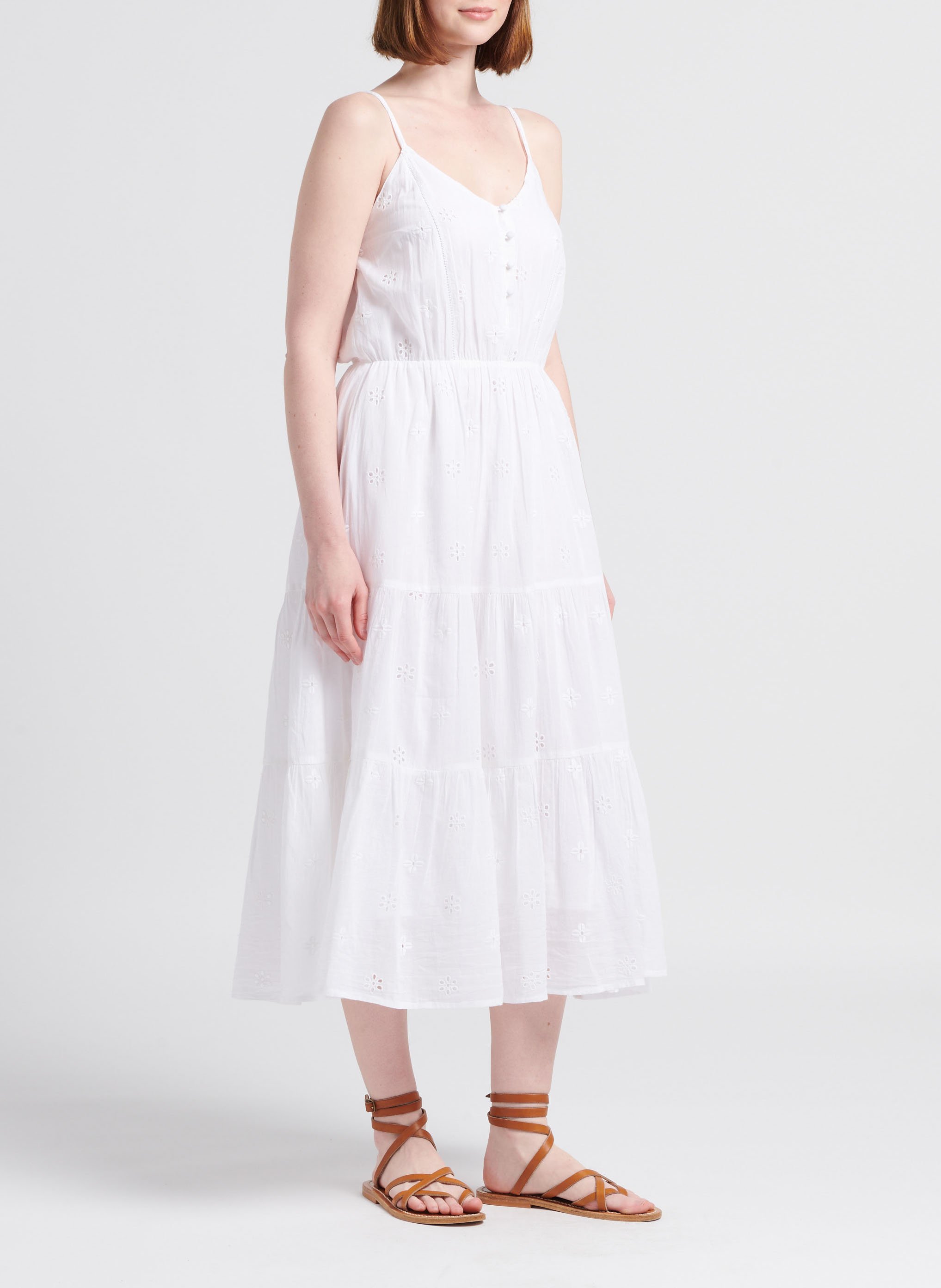 Long strappy cotton dress LA PETITE ETOILE White
