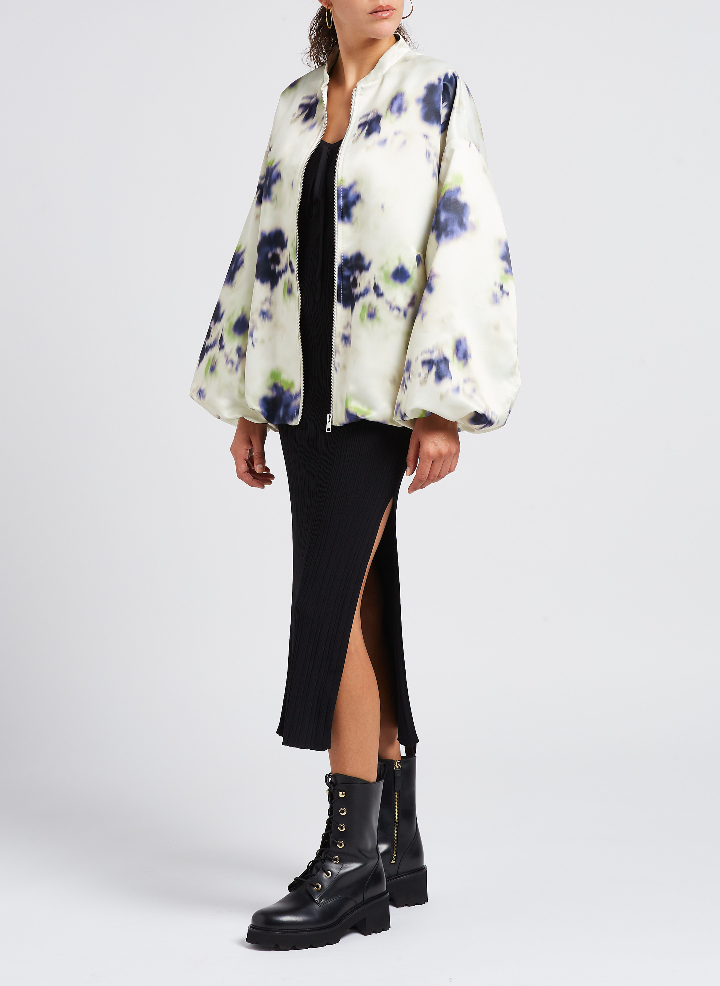 Blouson mit Rundhalskragen und Print IMPERIAL Weiss