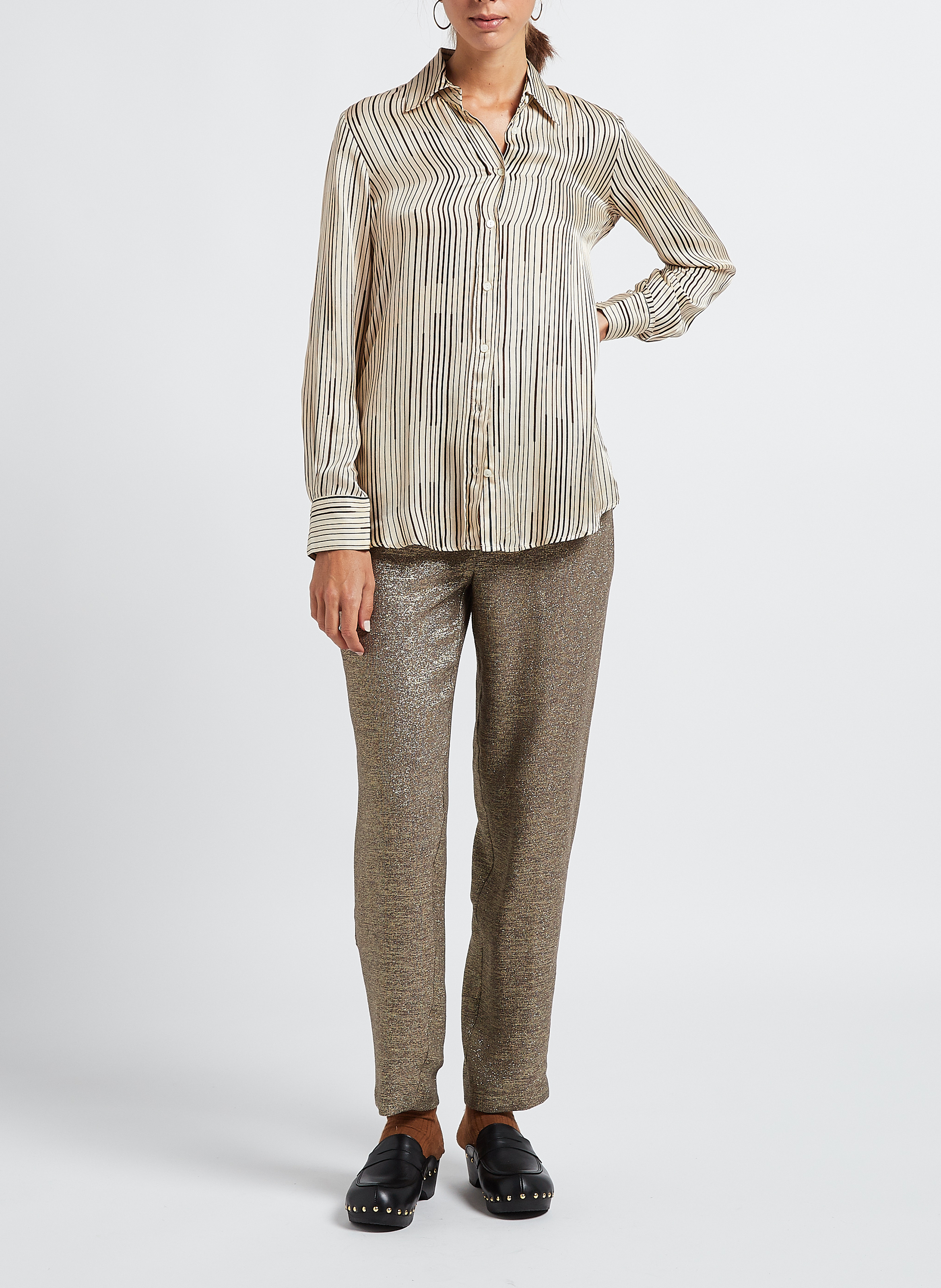 Chemise col classique rayée DIEGA Beige