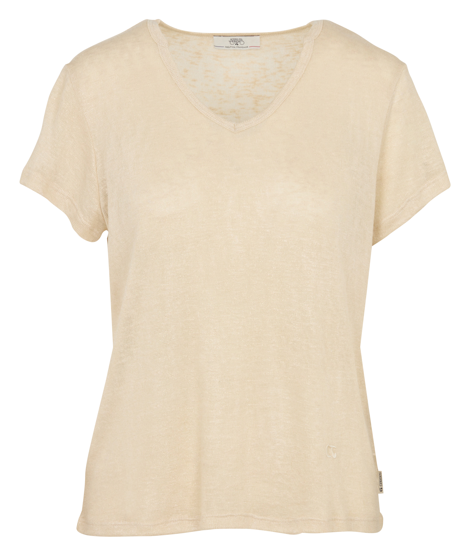 Tee-shirt droit col tunisien LE TEMPS DES CERISES