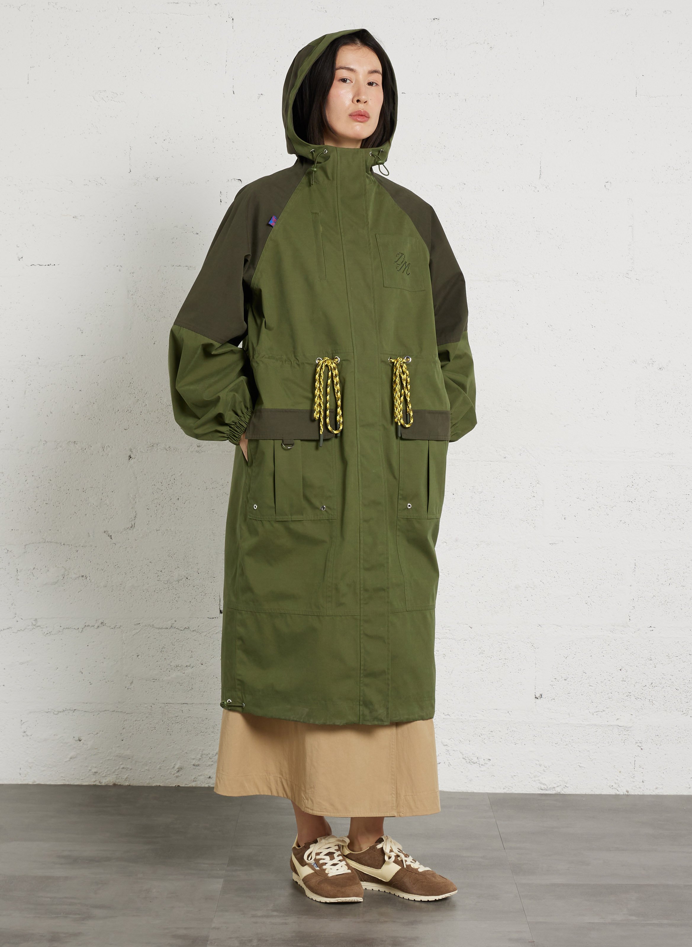 Plain mid-length parka with hood DAMSON MADDER Green