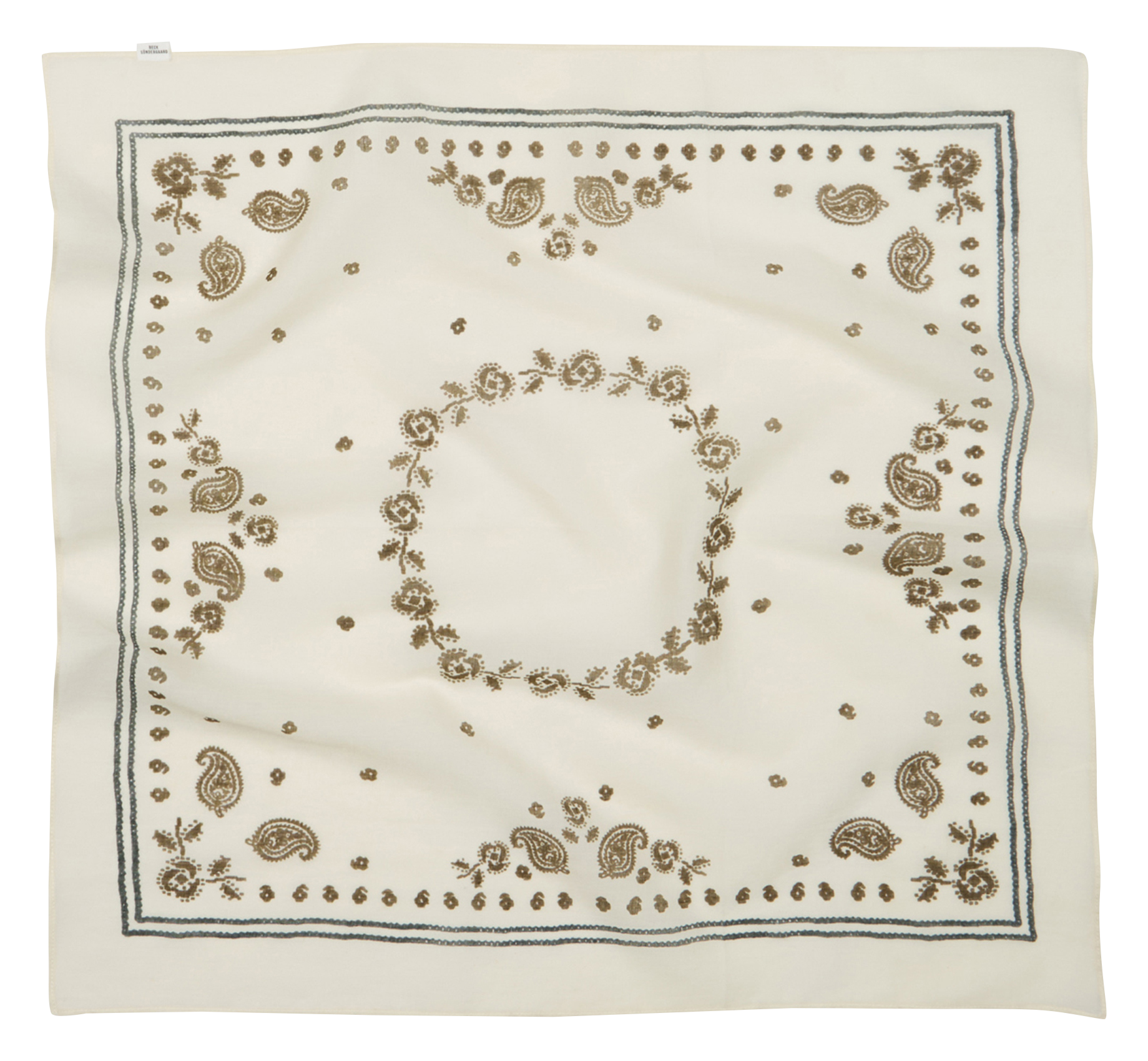 Vierkante, katoenen foulard met print BECKSONDERGAARD Wit