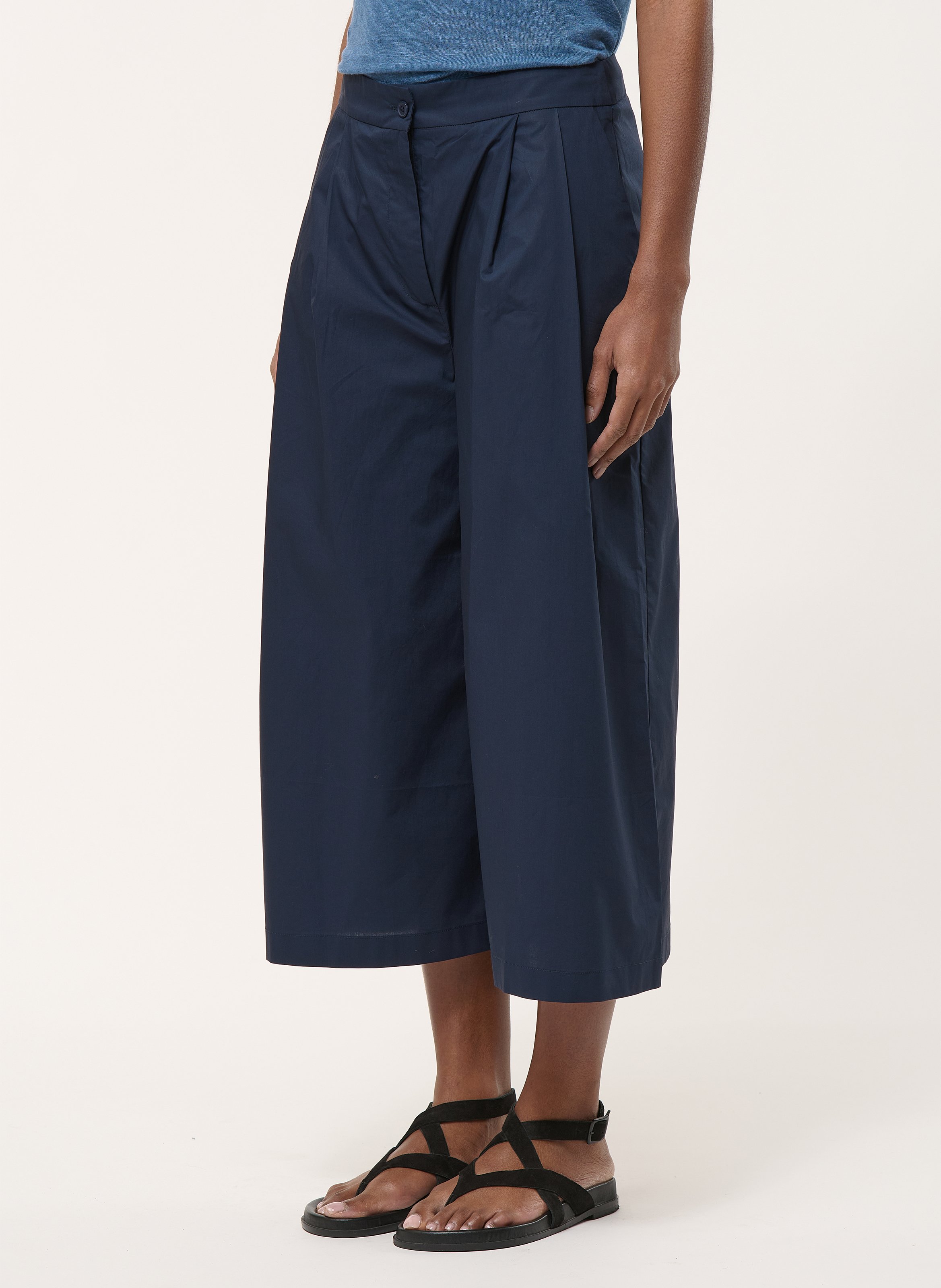 Pantalon 7/8ème en popeline de coton HUMILITY Bleu