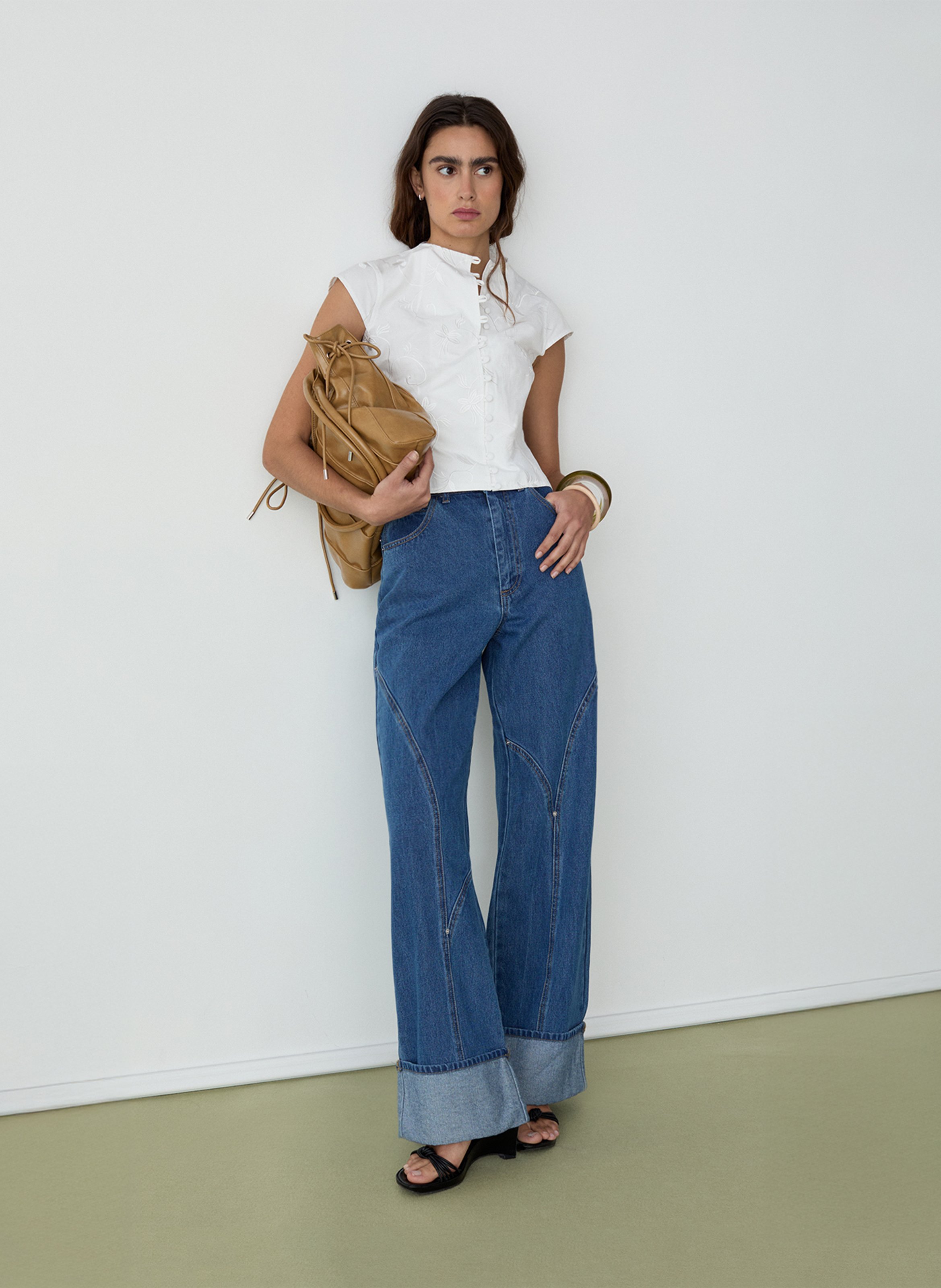 Top con cuello redondo LAAGAM Blanco