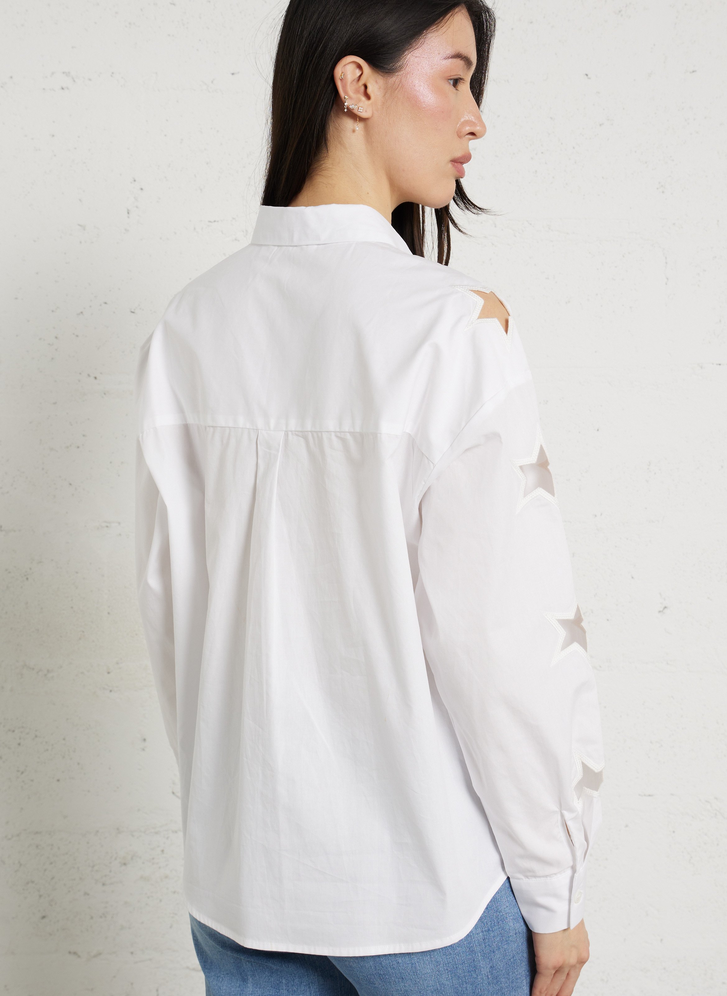 Chemise droite à découpes étoiles LA PETITE ETOILE Blanc