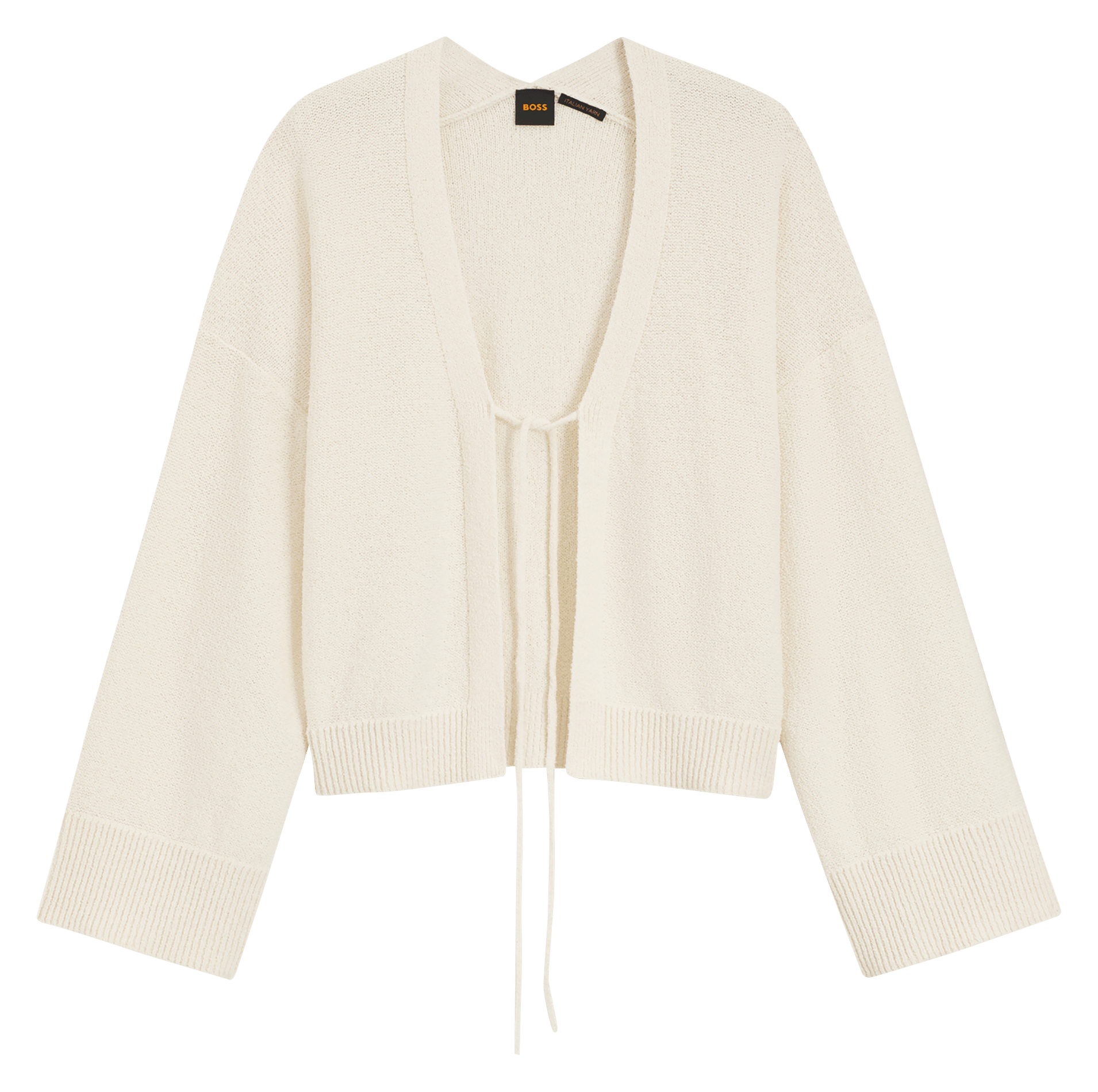 Cotton-blend straight-cut cardigan BOSS Beige