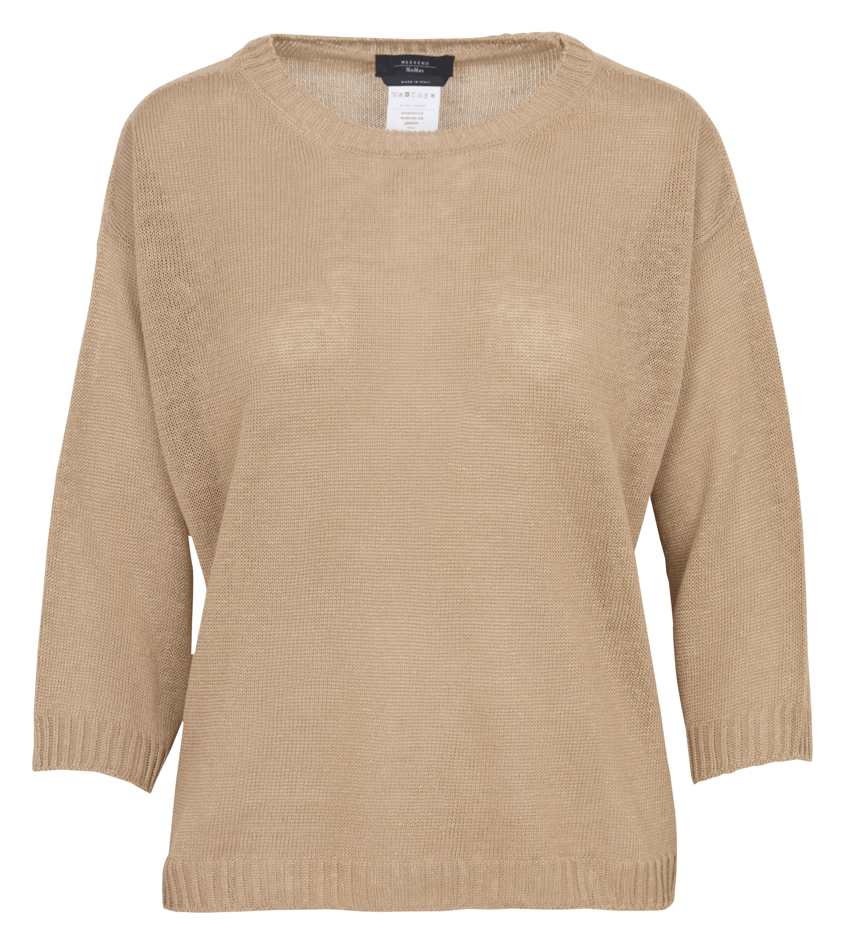 Loose-fit round-neck linen sweater MAX MARA WEEK END Beige