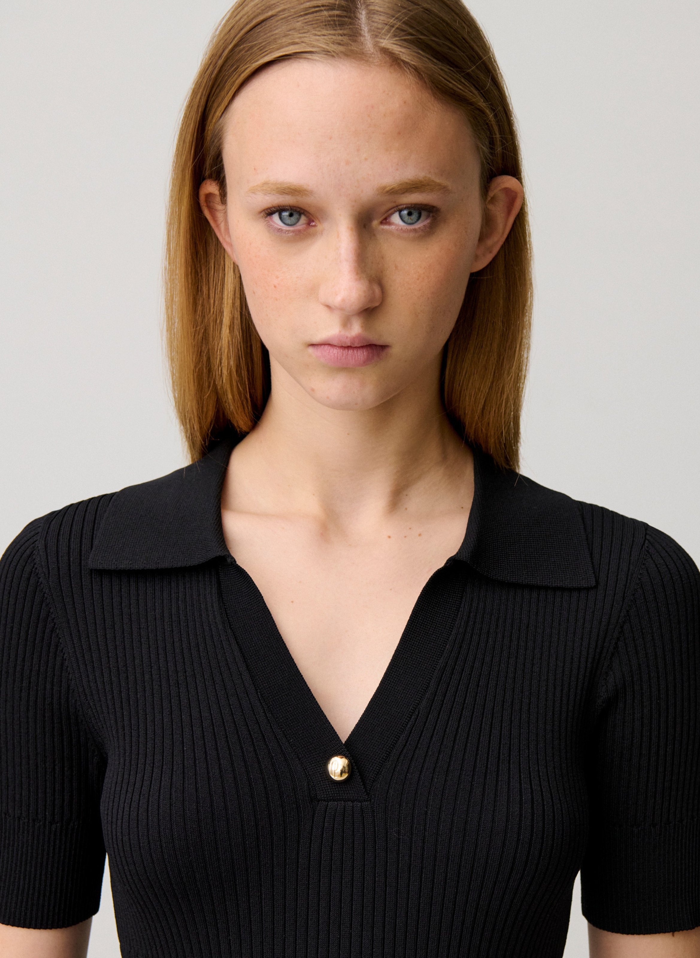 Robe courte ajustée en maille côtelée CLAUDIE PIERLOT Noir