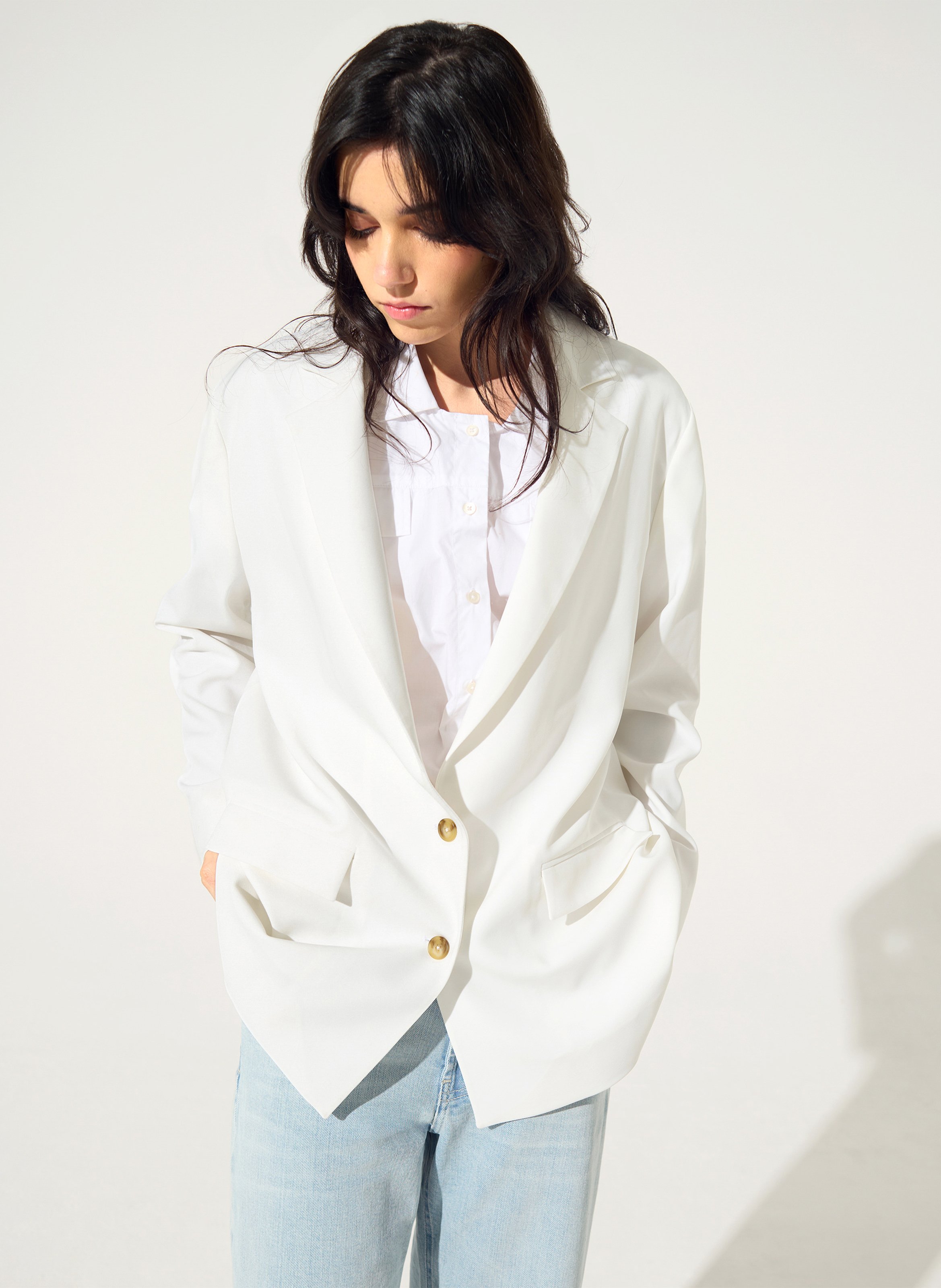 Veste ample col tailleur COTELAC ACOTE Blanc