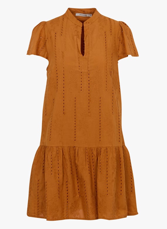 Short broderie anglaise dress Brown La fee maraboutee - Women | Place des Tendances Short broderie anglaise dress Brown La fee maraboutee - Women | Place des Tendances