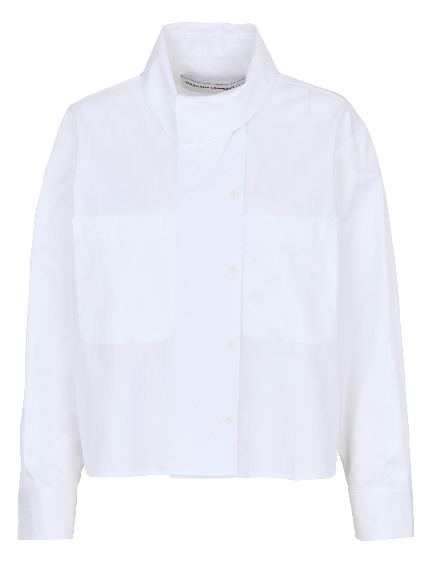 Chemise rayée à col asymétrique MARGAUX LONNBERG Blanc