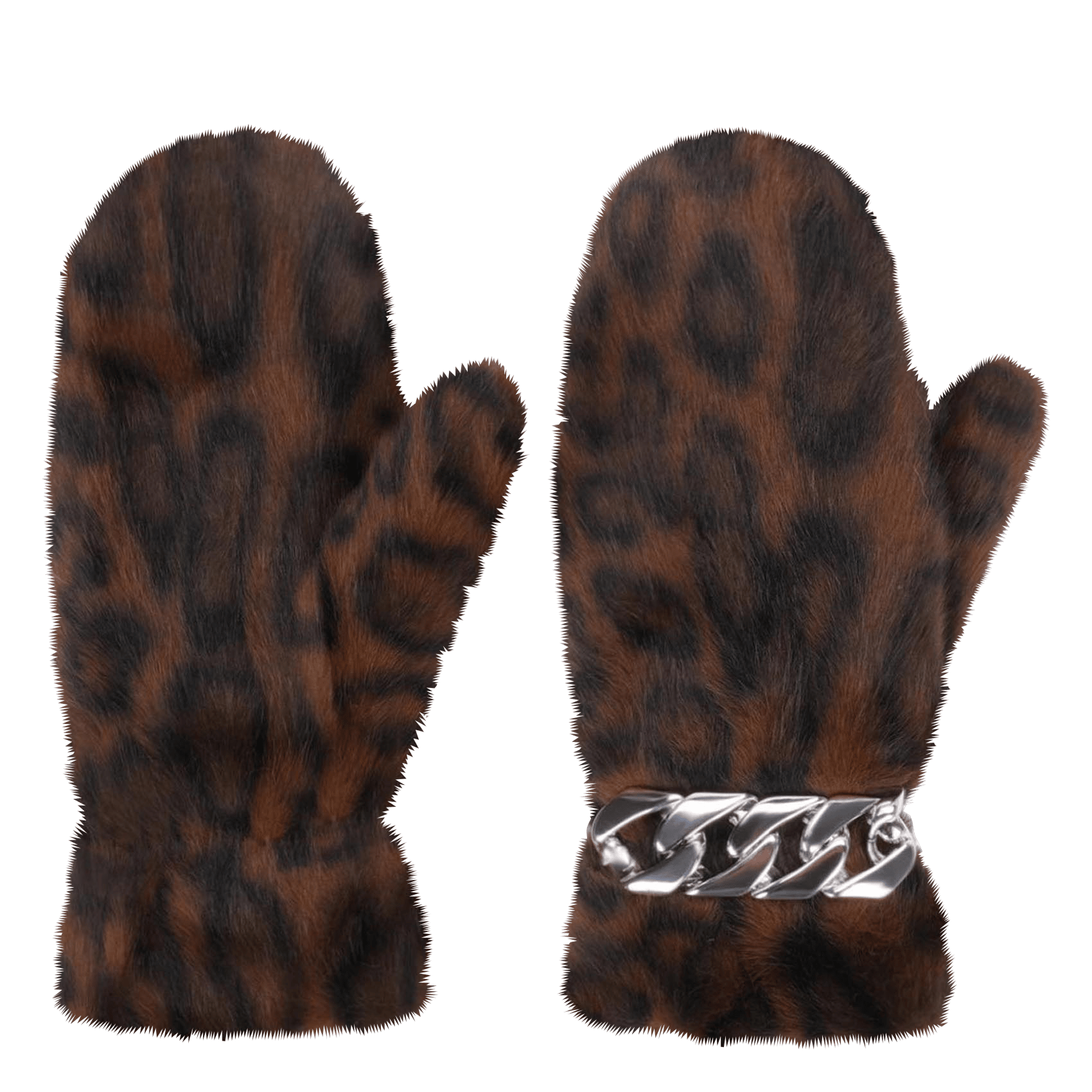 Gants effet fourrure WILD Marron