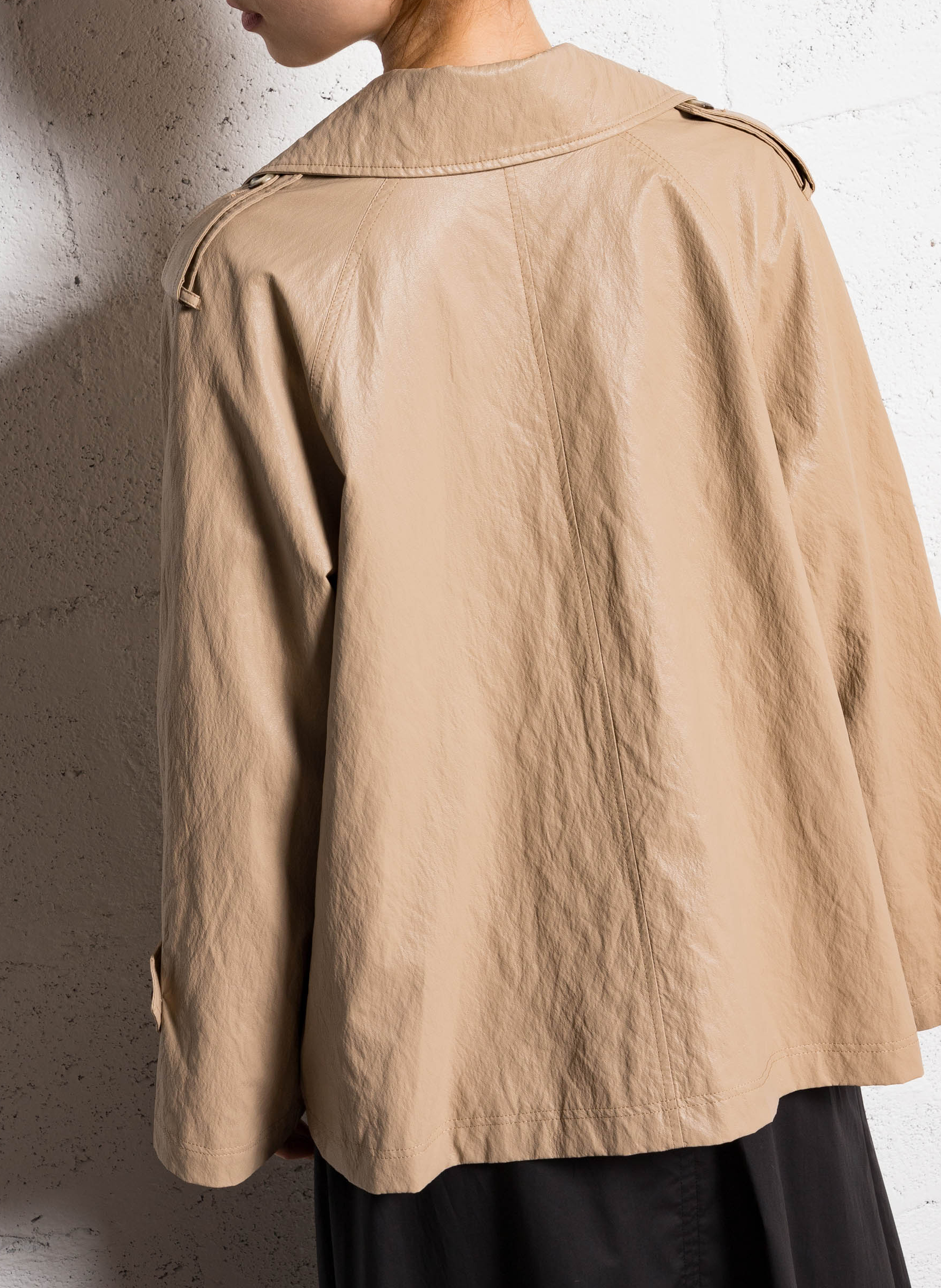 Short faux leather coat ATTIC AND BARN Beige
