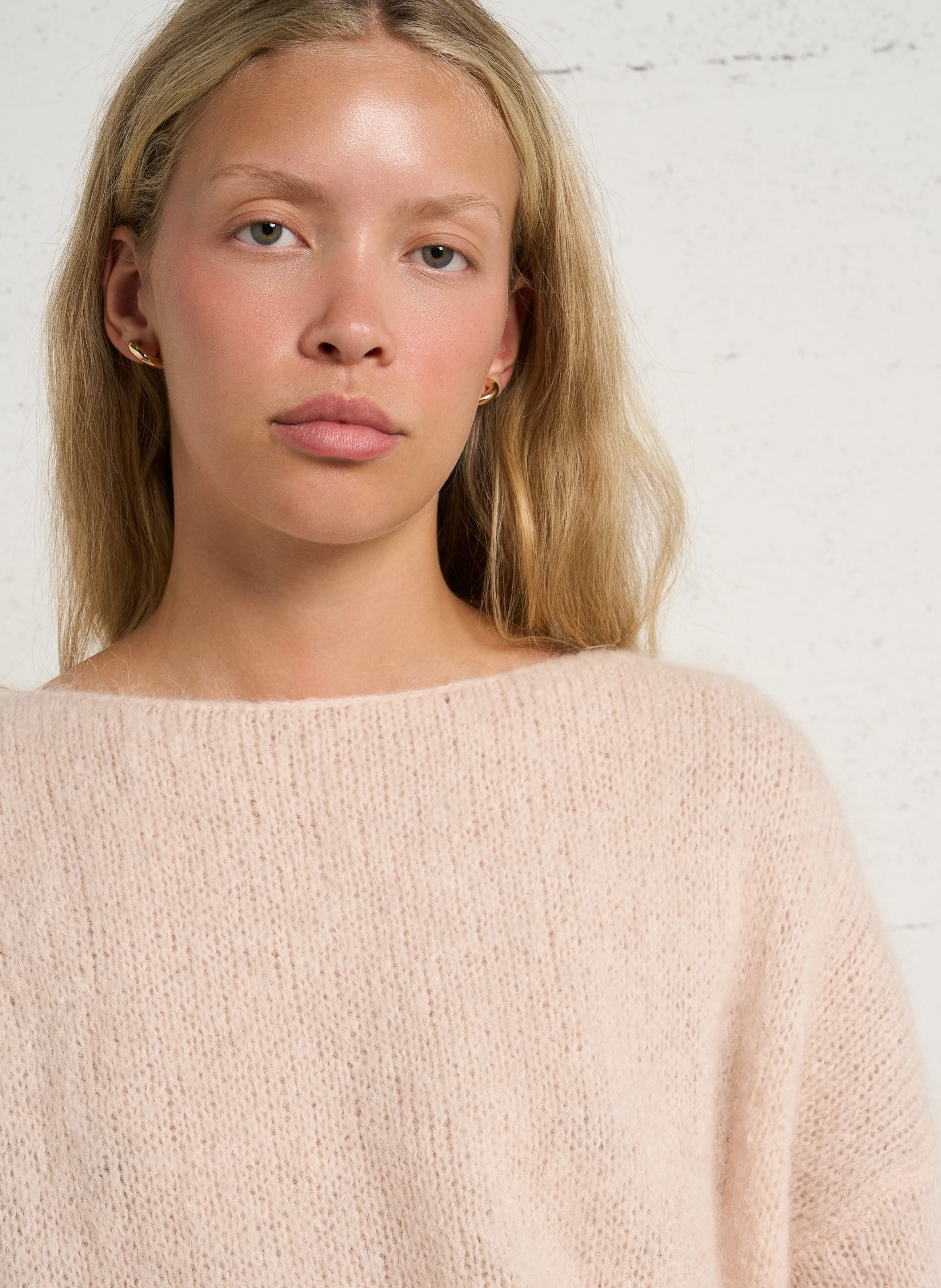 Trui met ronde hals | wolblend PLEASE Beige