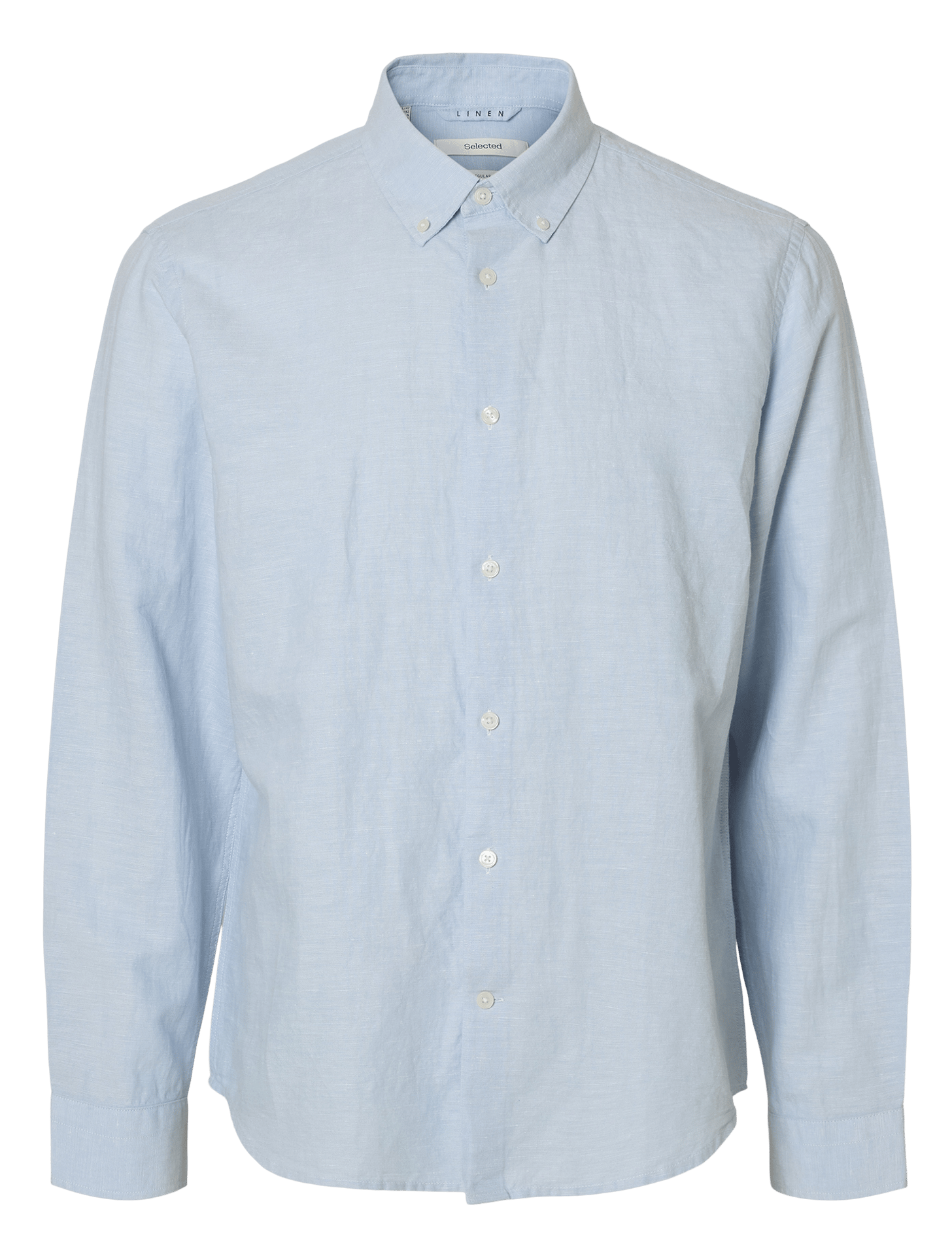 Chemise regular-fit en lin mélangé SELECTED Bleu