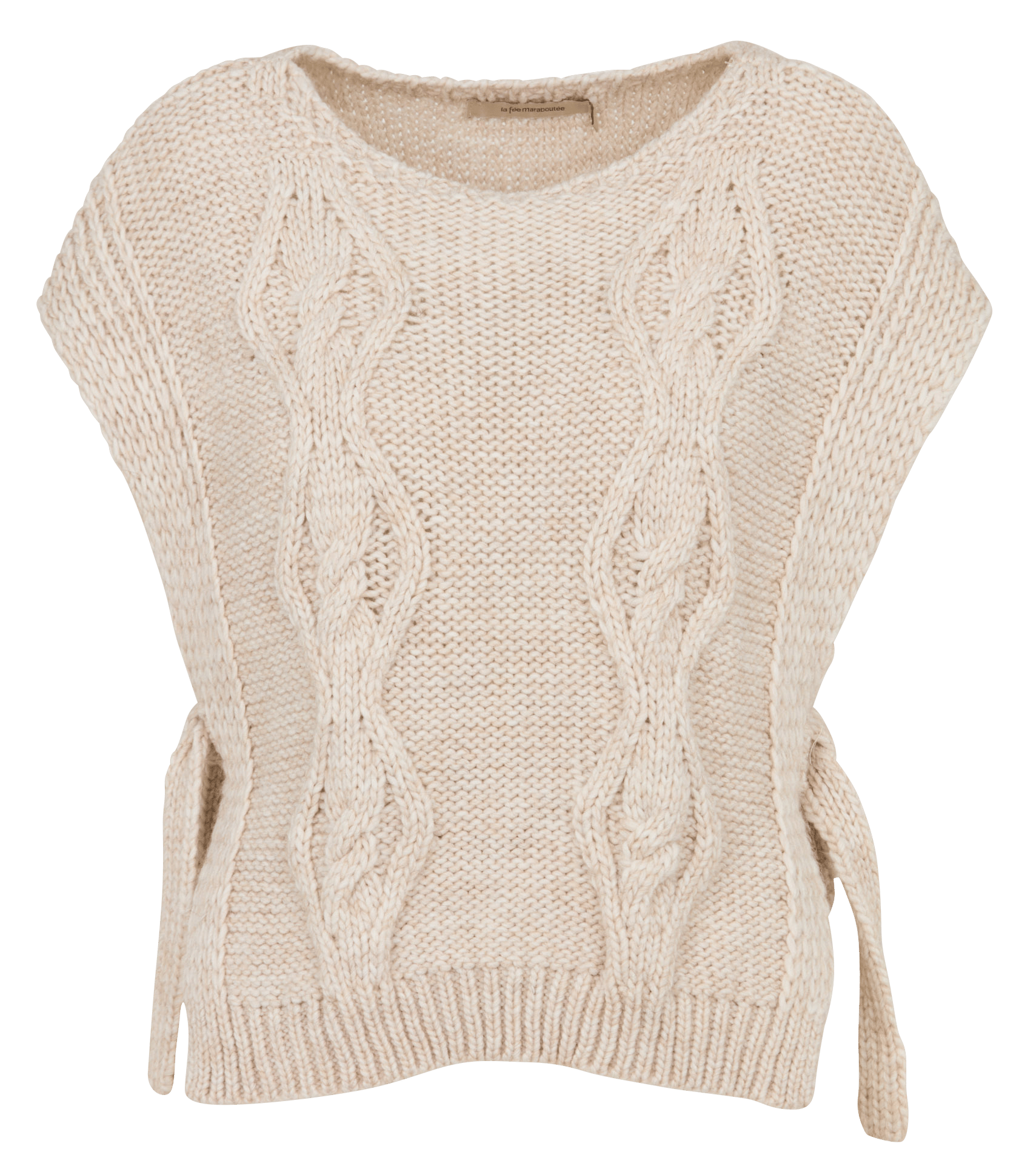 Mouwloze oversized trui in gedraaide breiwerk LA FEE MARABOUTEE