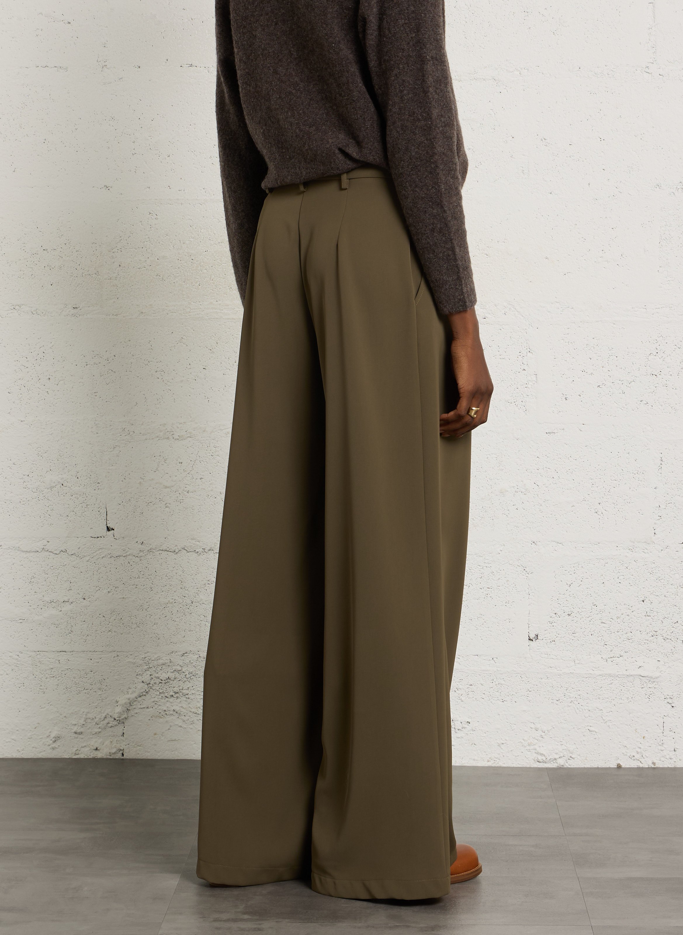 Weite Bundfaltenhose PLEASE Khaki