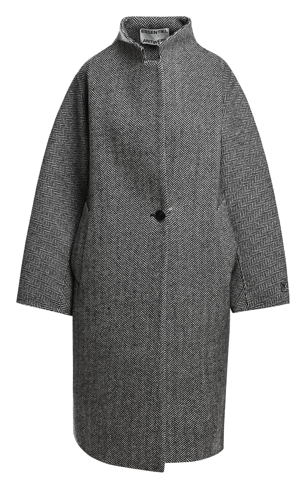 Langer Wollmantel mit Stehkragen ESSENTIEL ANTWERP Grau