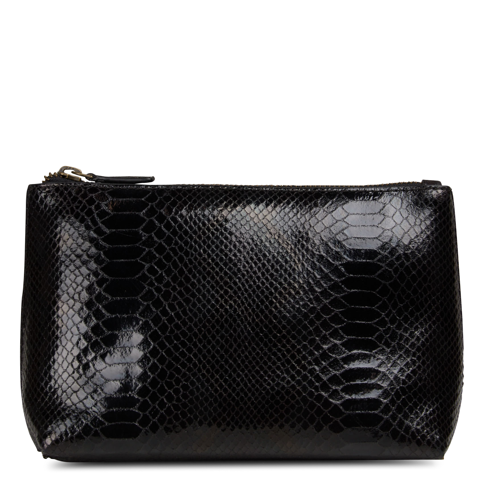 Leren clutch met rits MAISON 123 Zwart