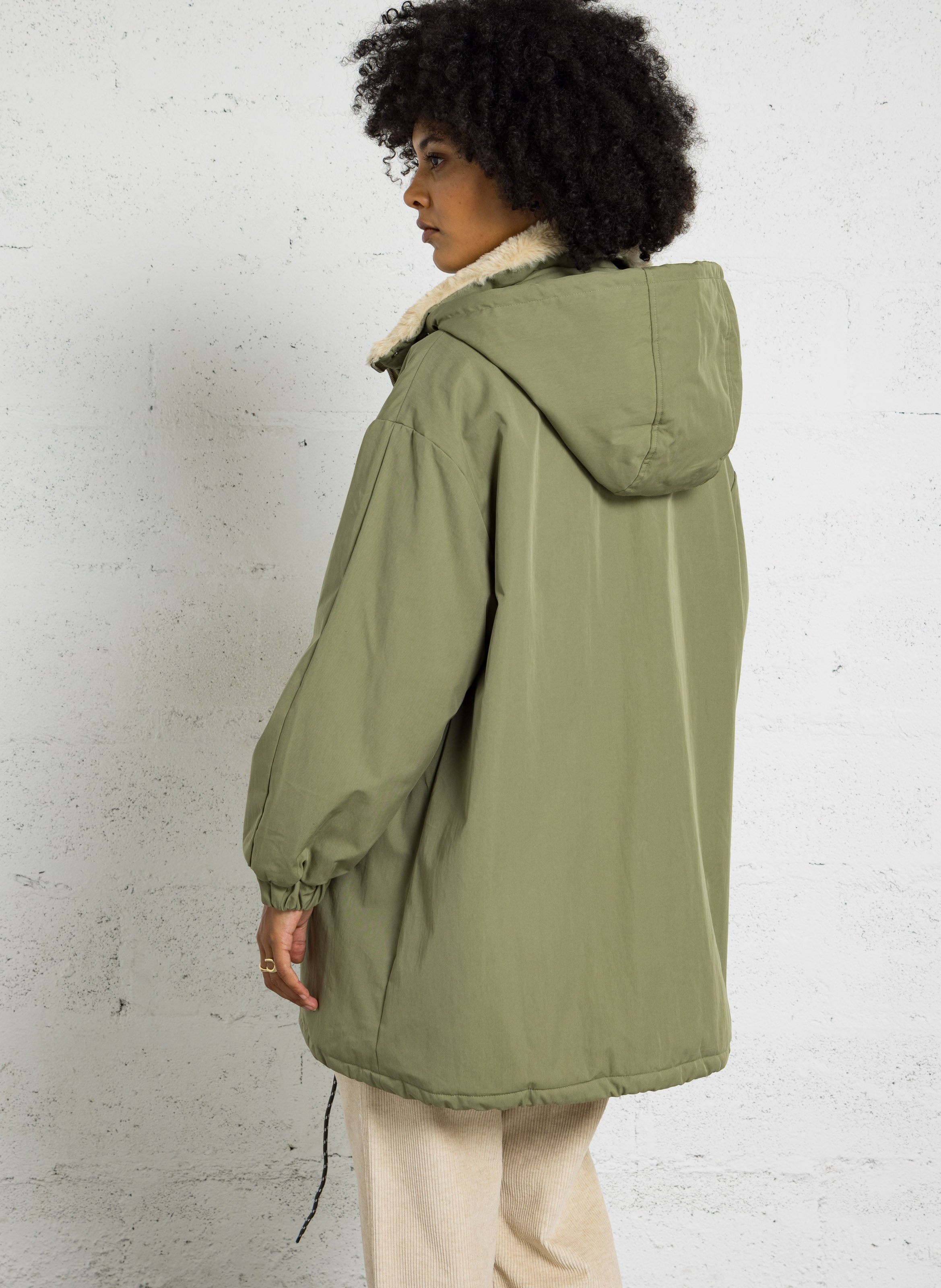 Manteau à capuche en coton BELLEROSE Kaki