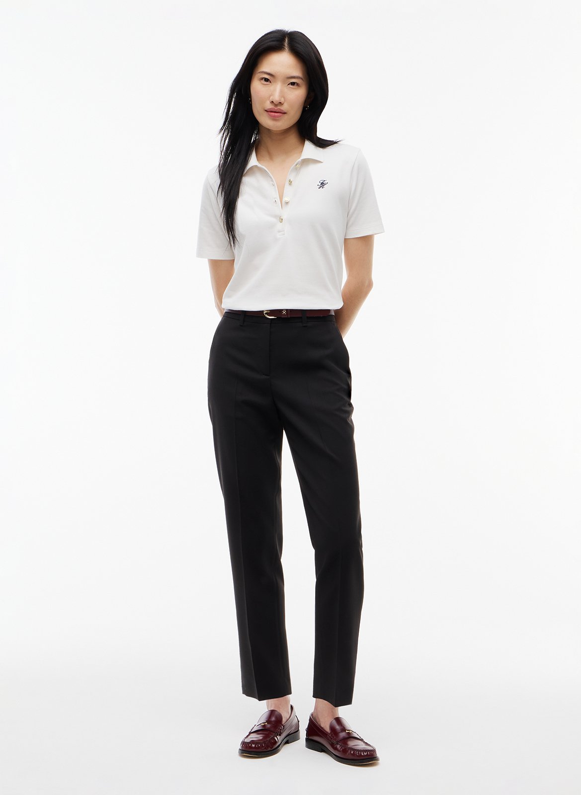 Chinohose aus Wollmischung TOMMY HILFIGER Schwarz
