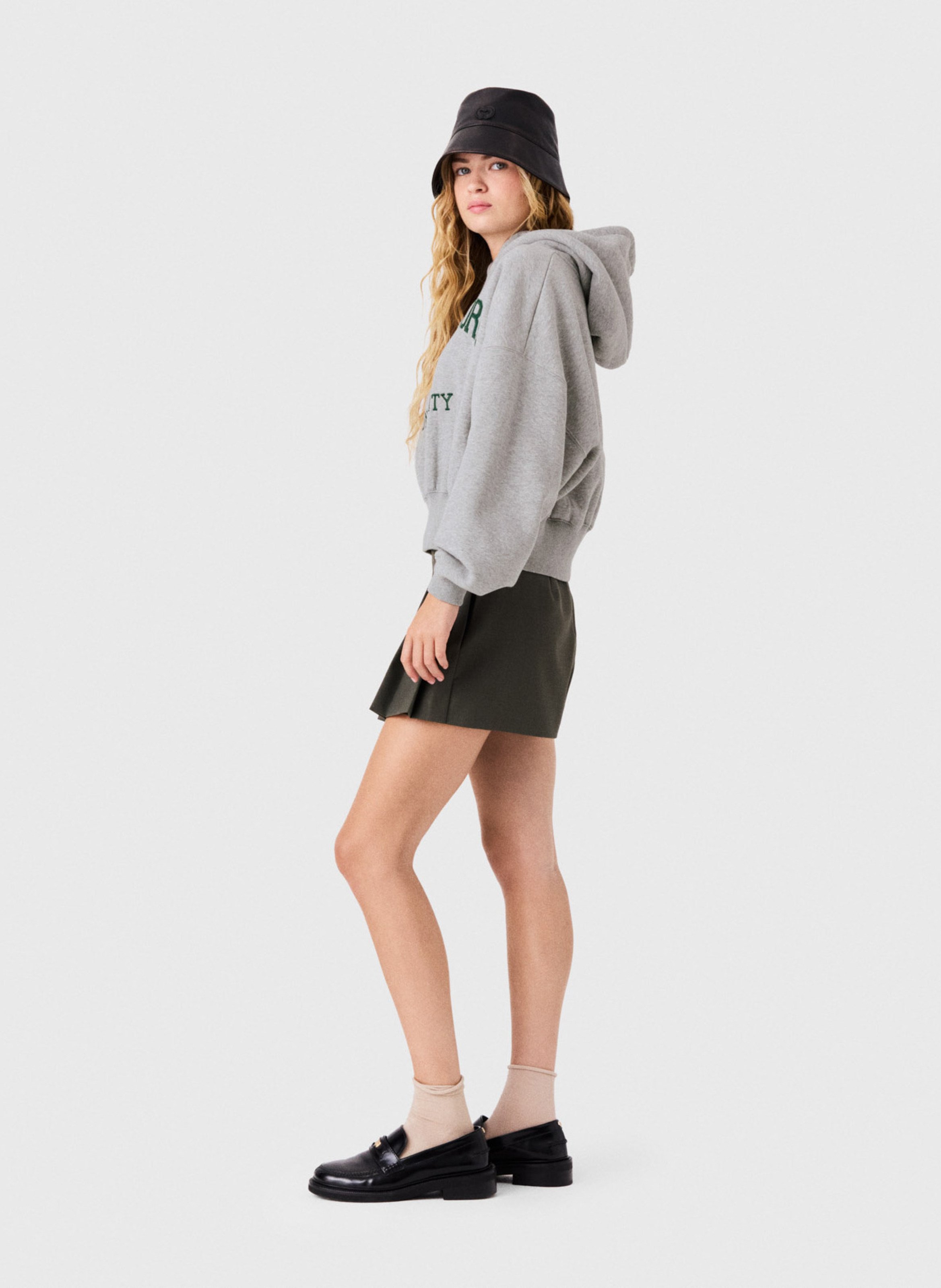 Rechte bedrukte katoenmix sweater MAJE Grijs