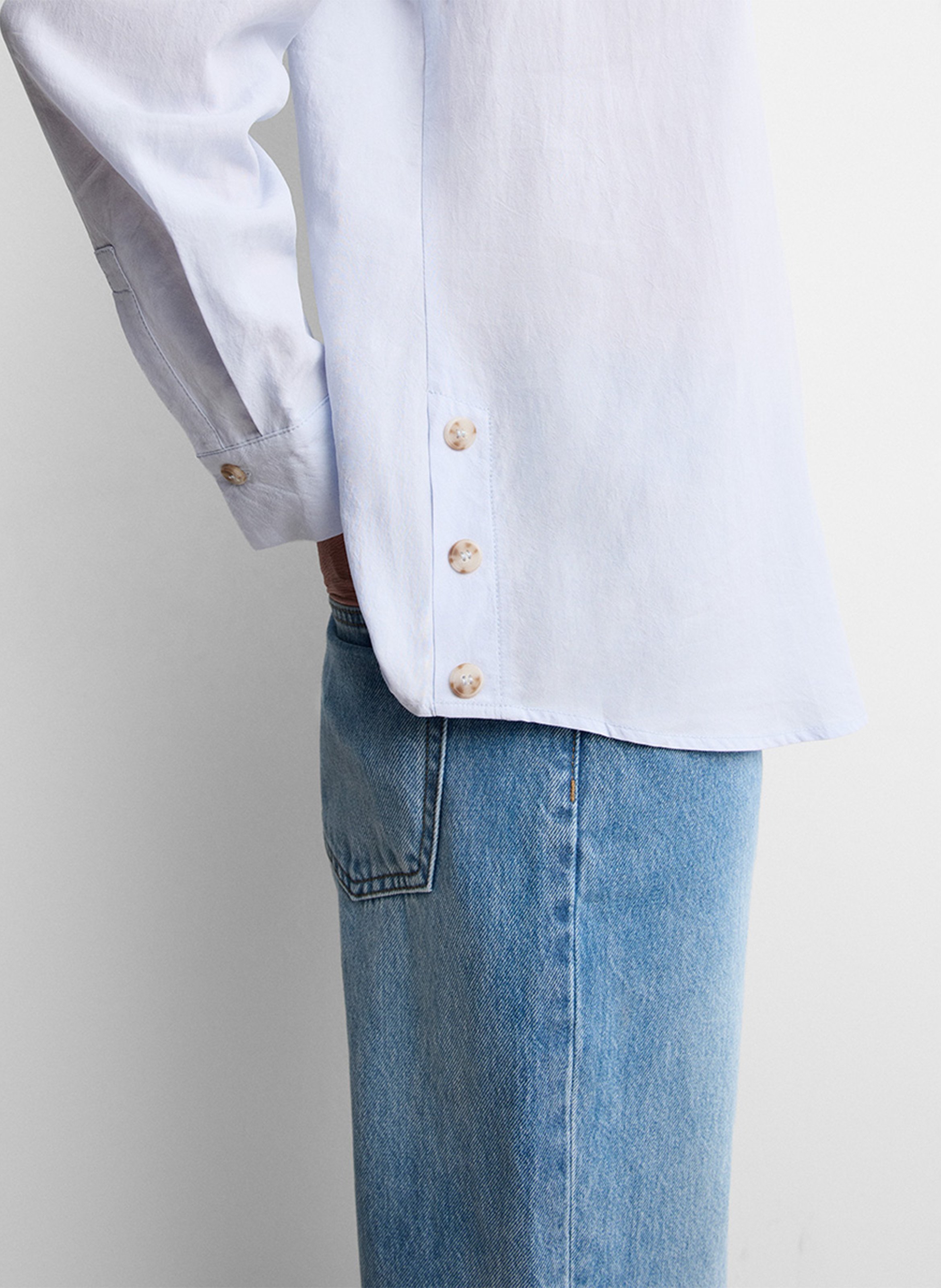 Chemise col boutonné unie SIMORRA Bleu