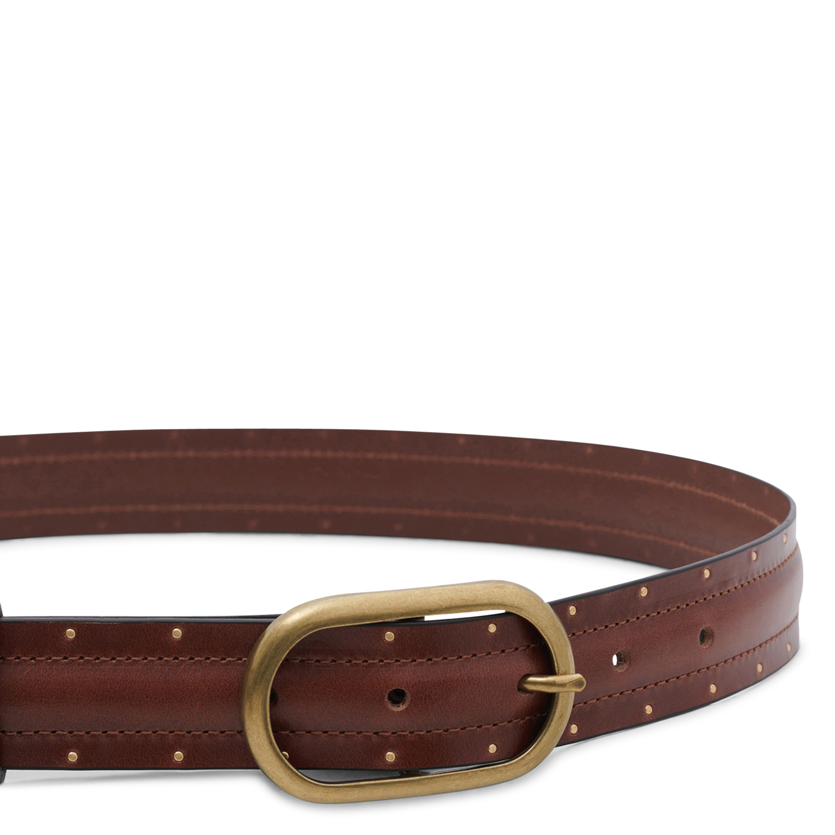 Studded leather belt GERARD DAREL Brown