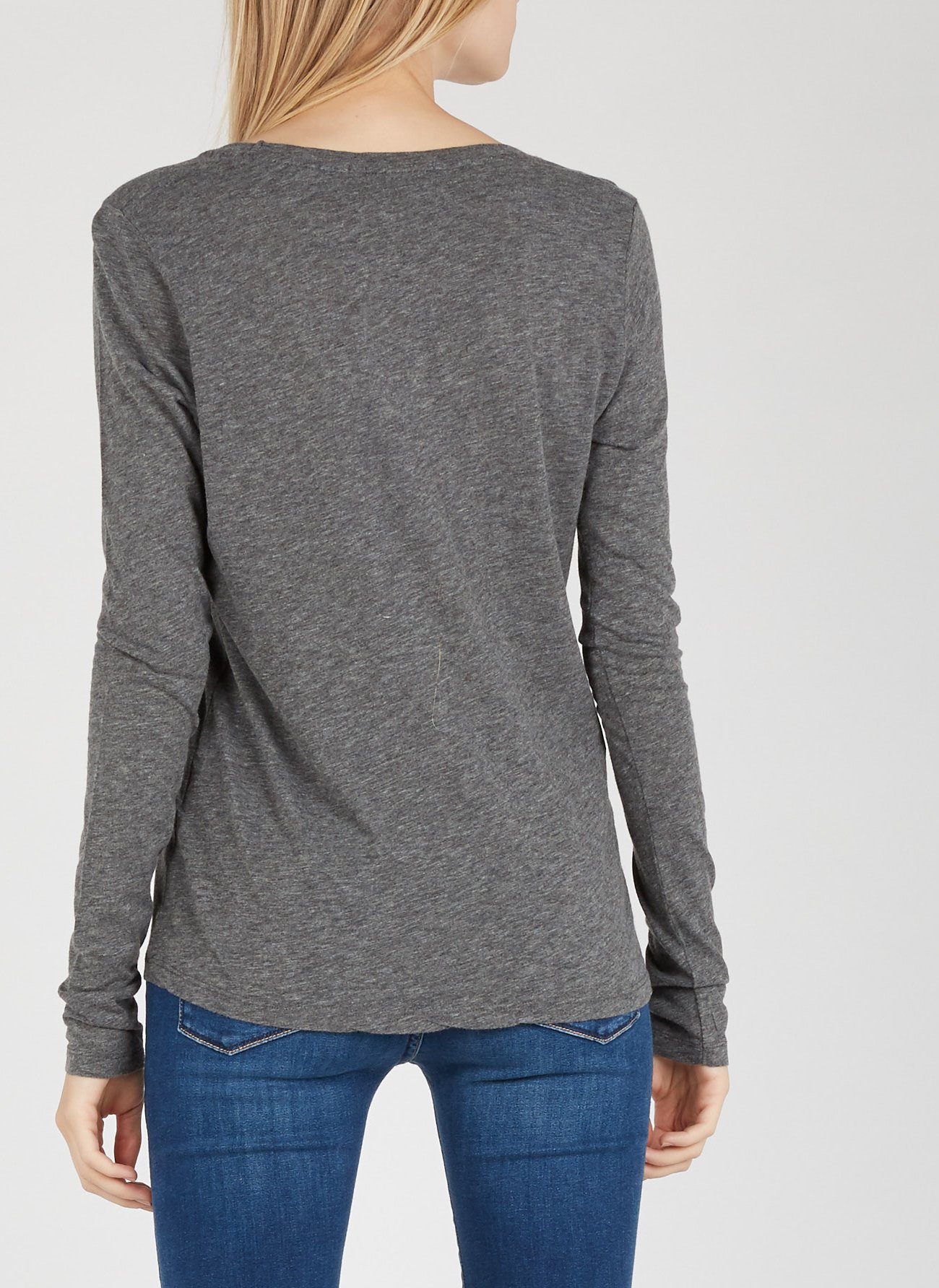 Rundhals-T-Shirt aus Baumwolle Grau