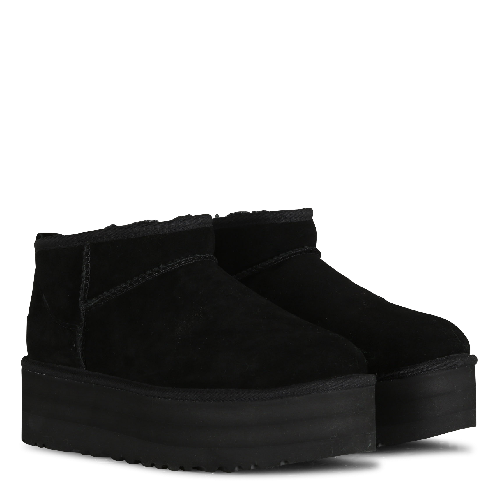 Fur-lined platform boots UGG Black