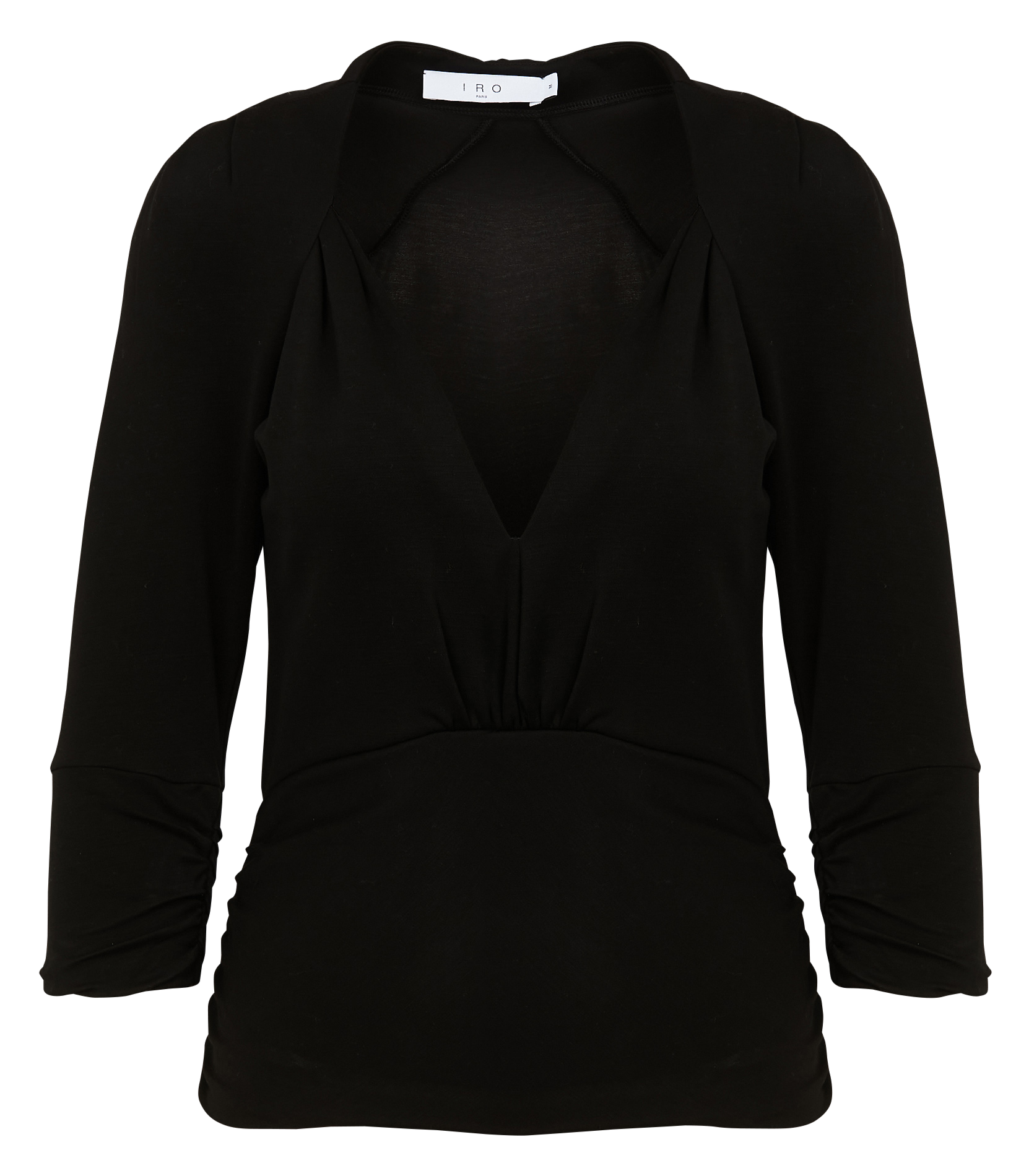 Top col V ajusté  Noir