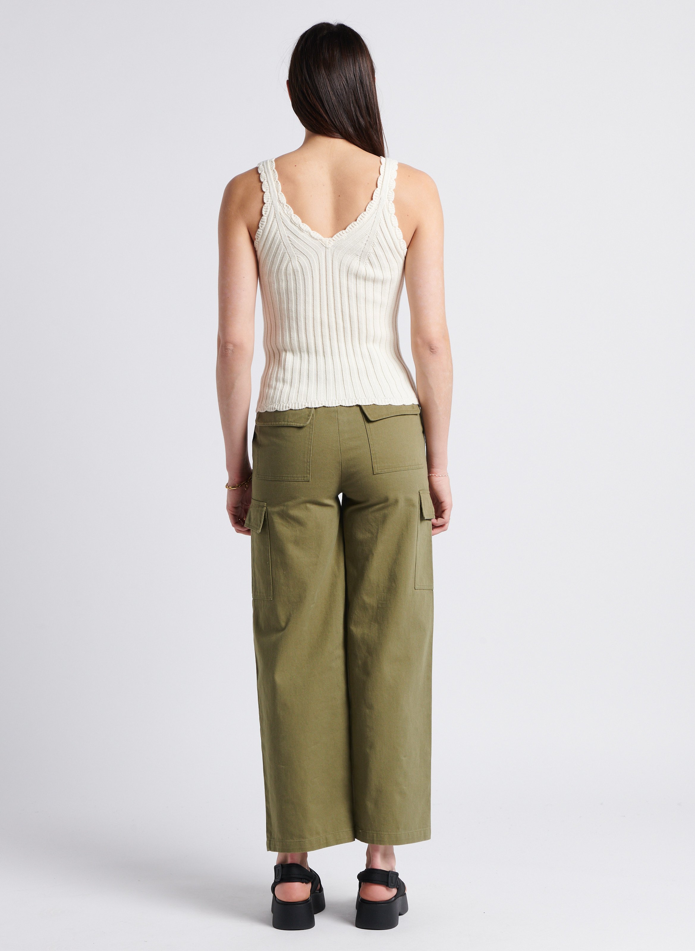 Katoenen cargobroek LA PETITE ETOILE Kaki