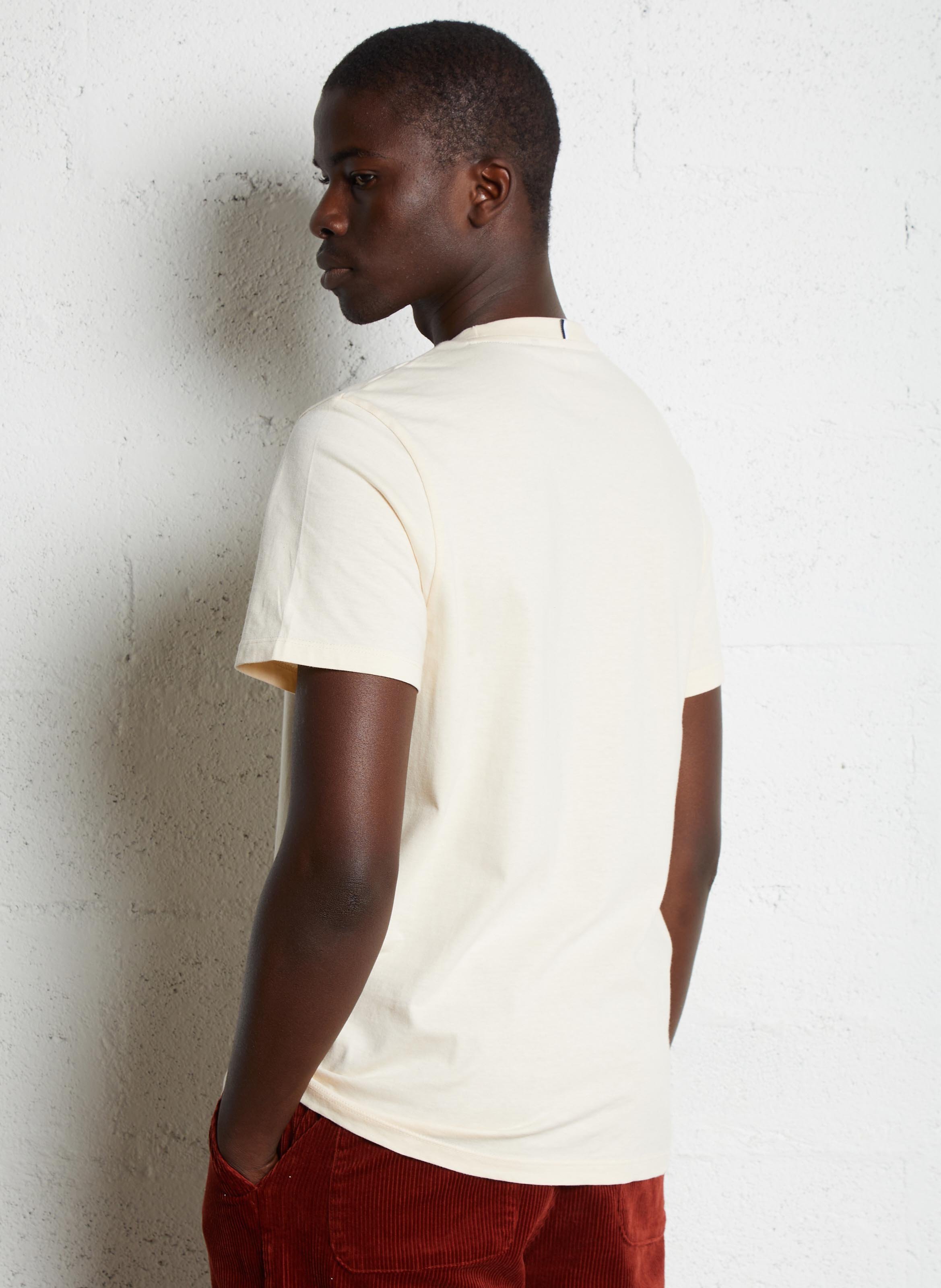 Round-neck straight cotton T-shirt FAGUO Beige