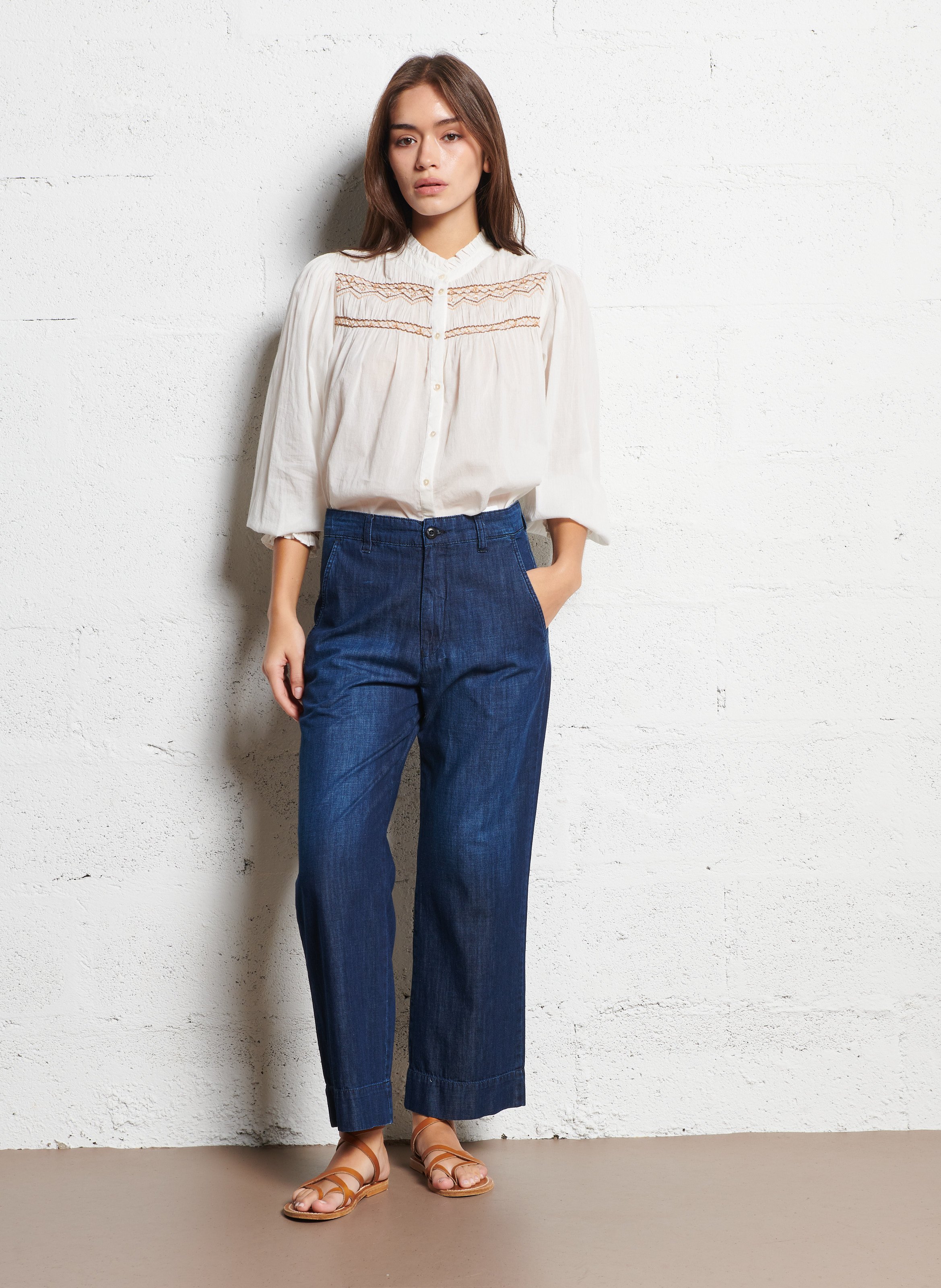 Cotton straight jeans ACQUAVERDE Blue