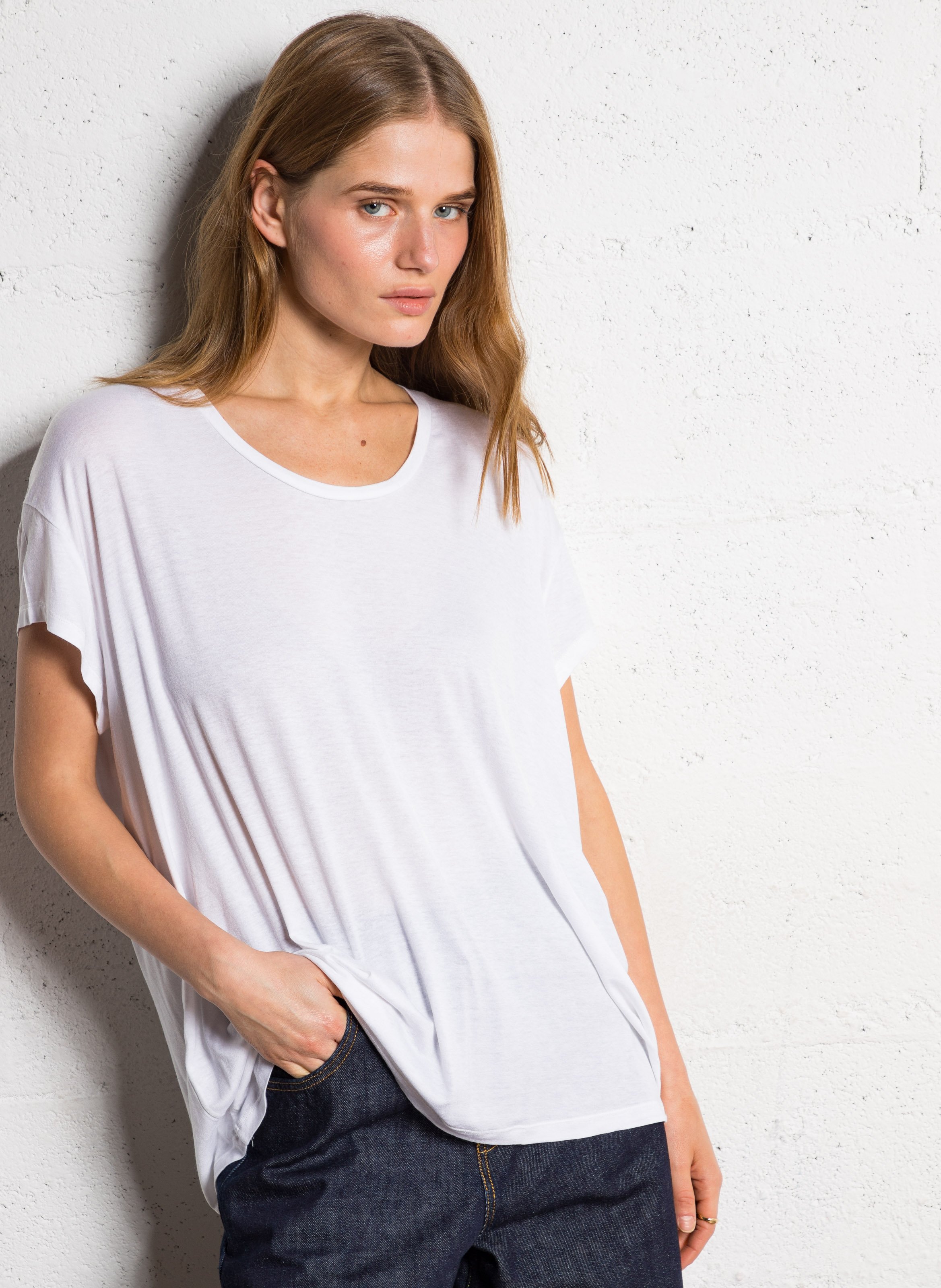 Tee-shirt col rond ample MARGAUX LONNBERG Blanc