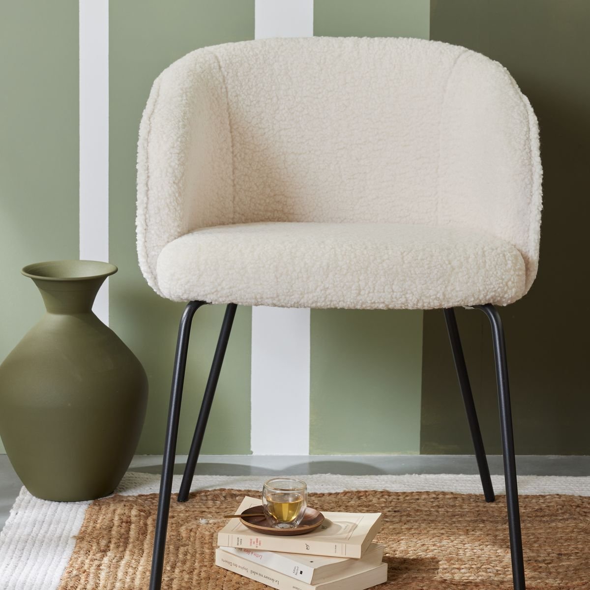 Fauteuil en bouclette FACTORY Blanc