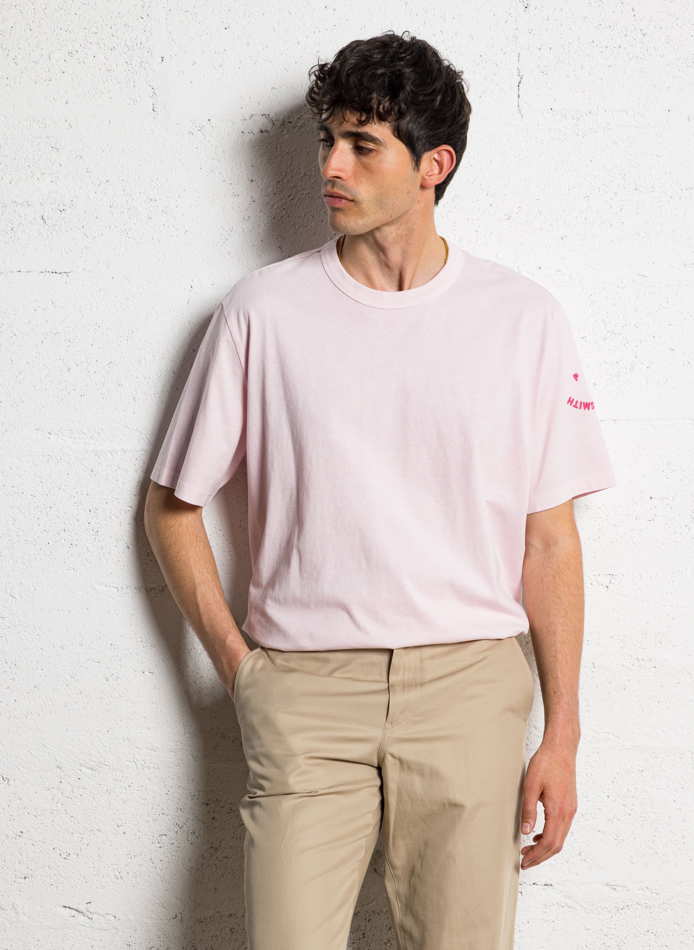Loose-fit round-neck organic cotton T-shirt PAUL SMITH Pink