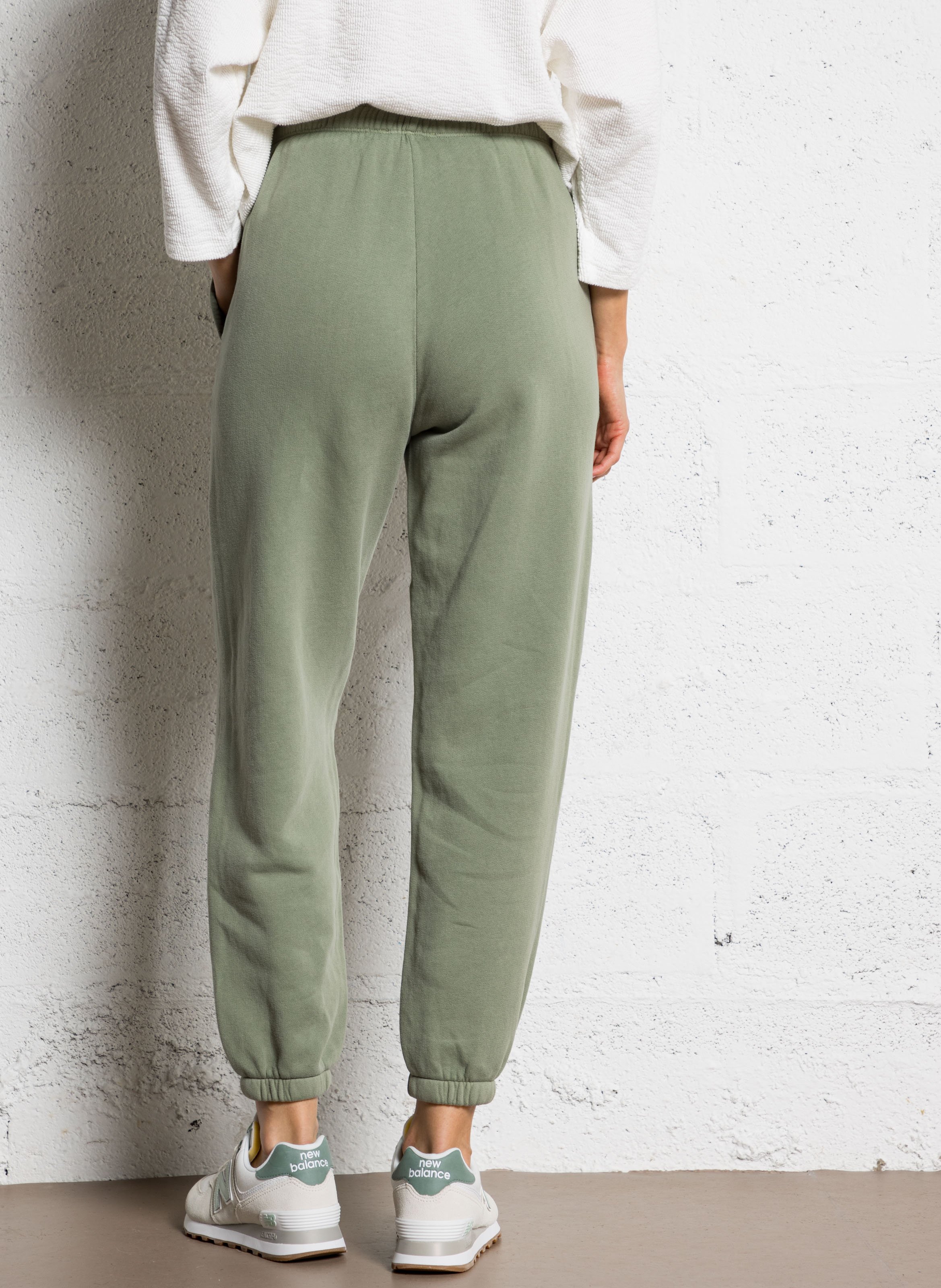 High-waisted cotton-blend joggers AMERICAN VINTAGE Green