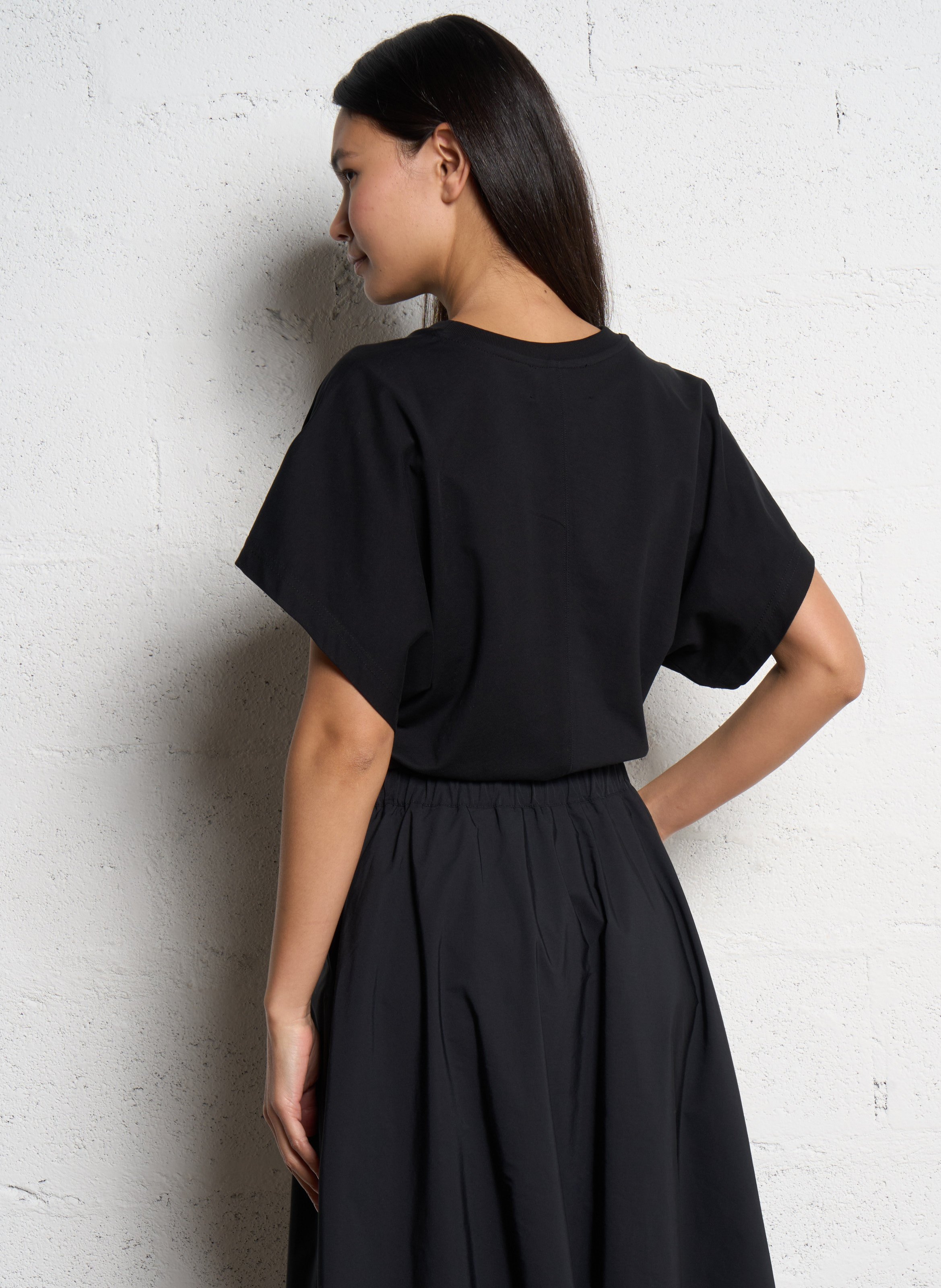 Oversized cotton T-shirt BERENICE Black