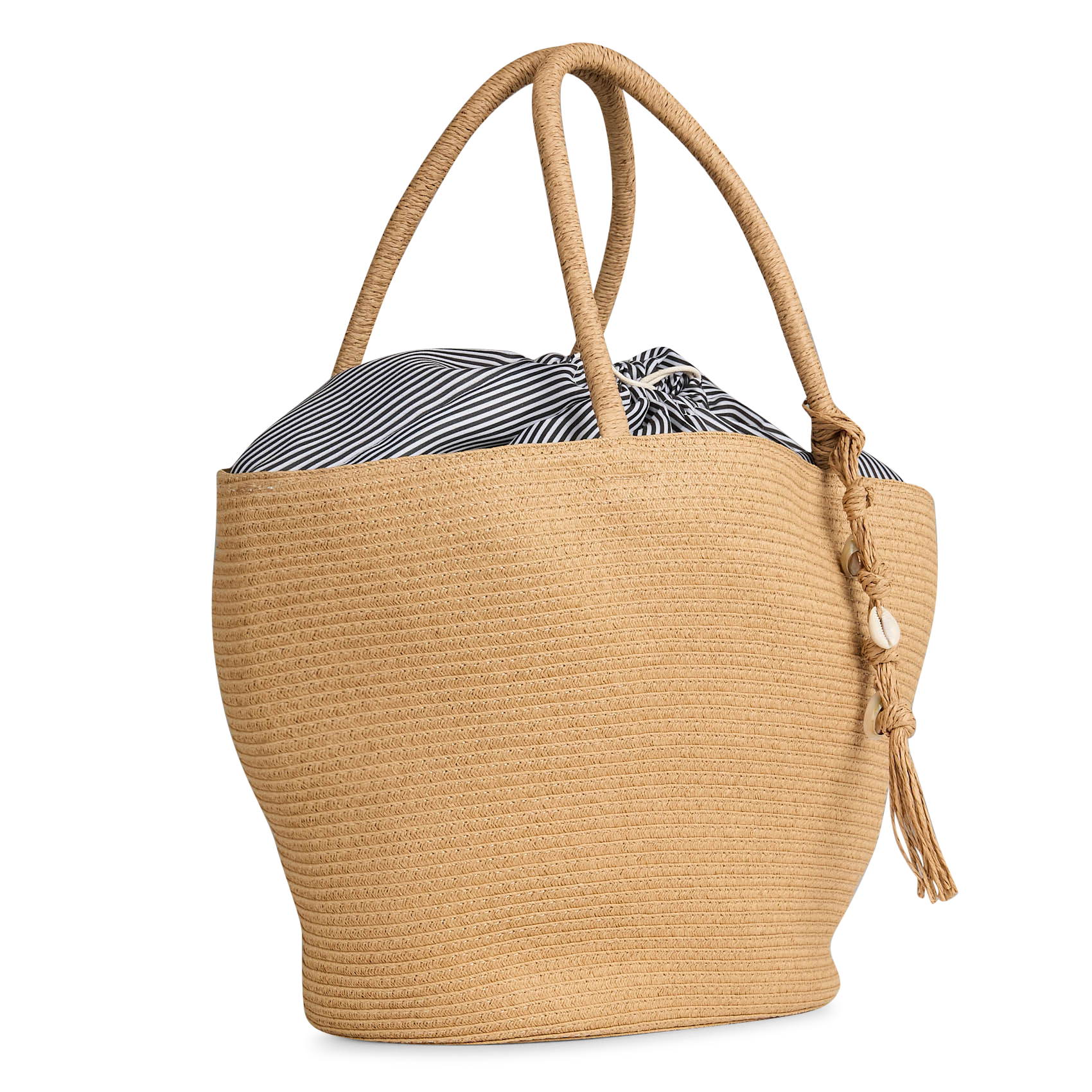 Straw tote bag PIECES Beige