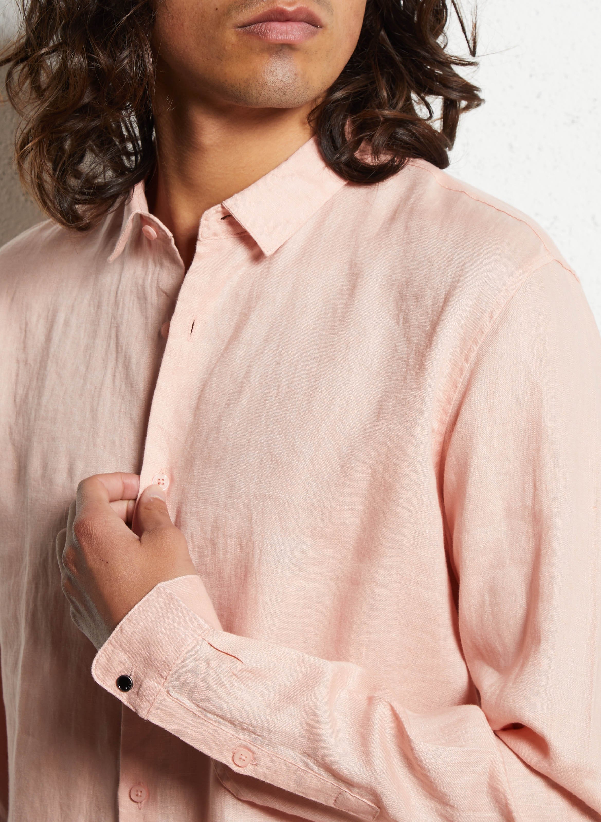 Slim-fit linen shirt IKKS Pink