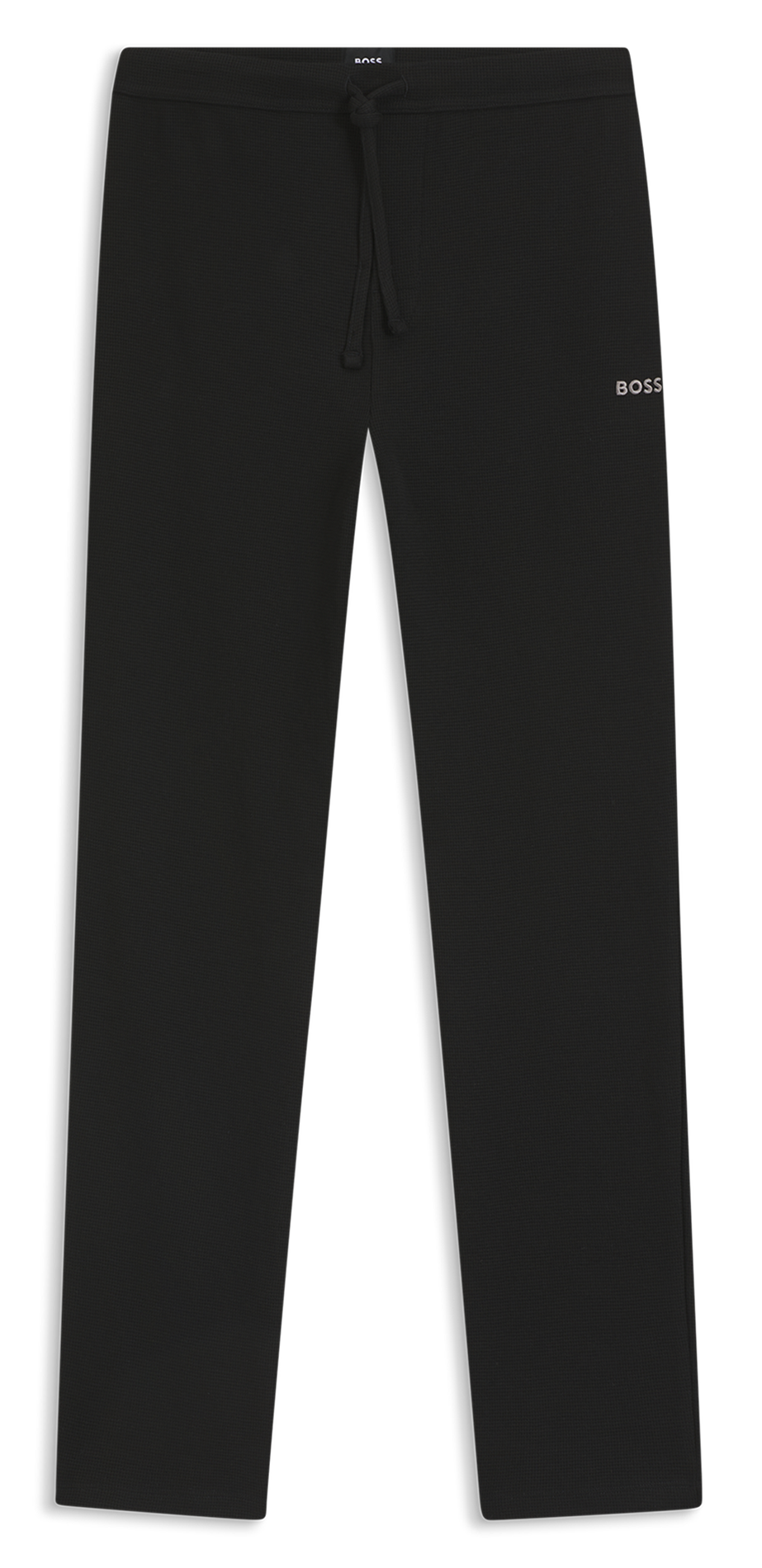Solid straight-leg trousers with logo BOSS Black