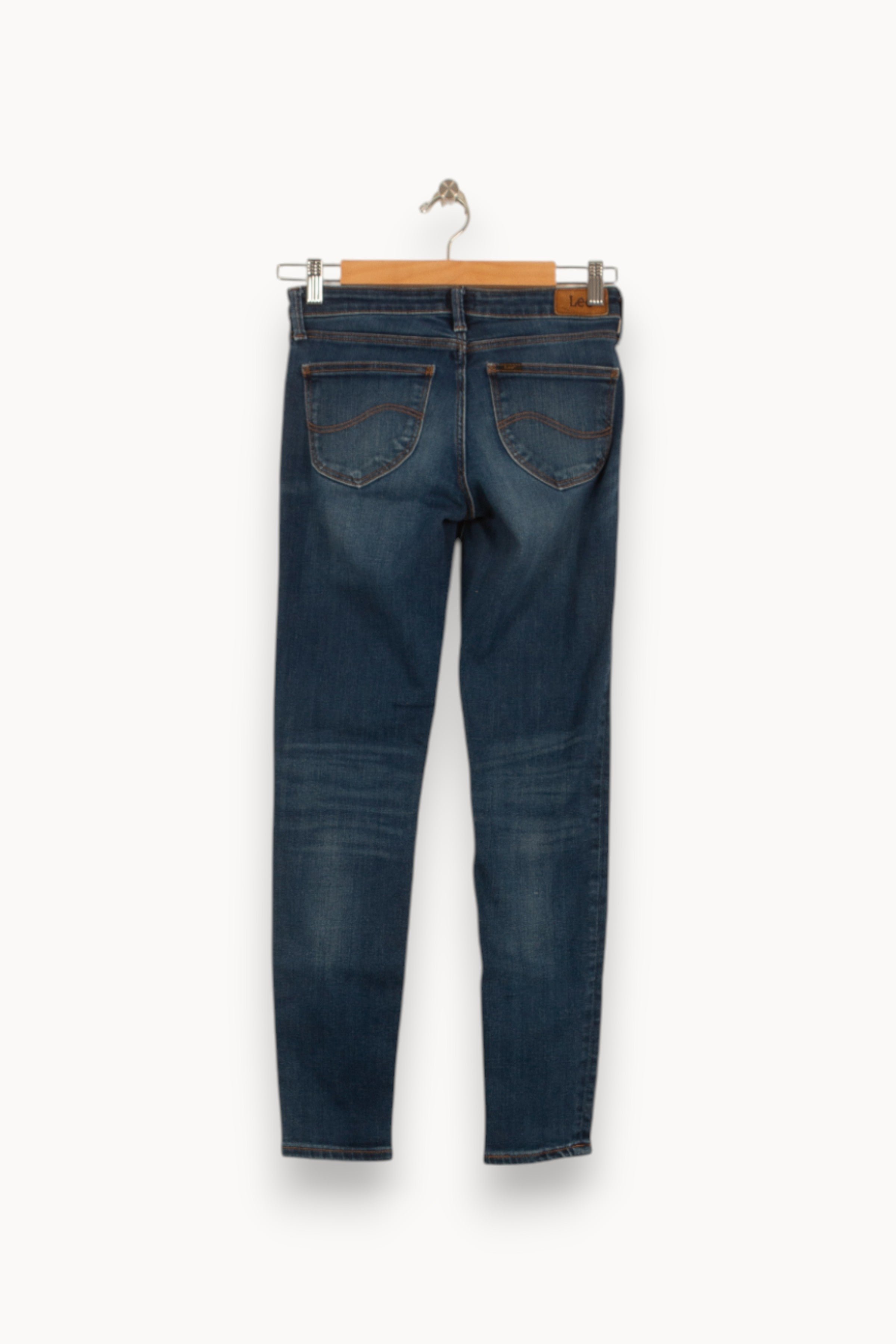 Cropped slim jeans with studs LEE - Seconde Main Blue