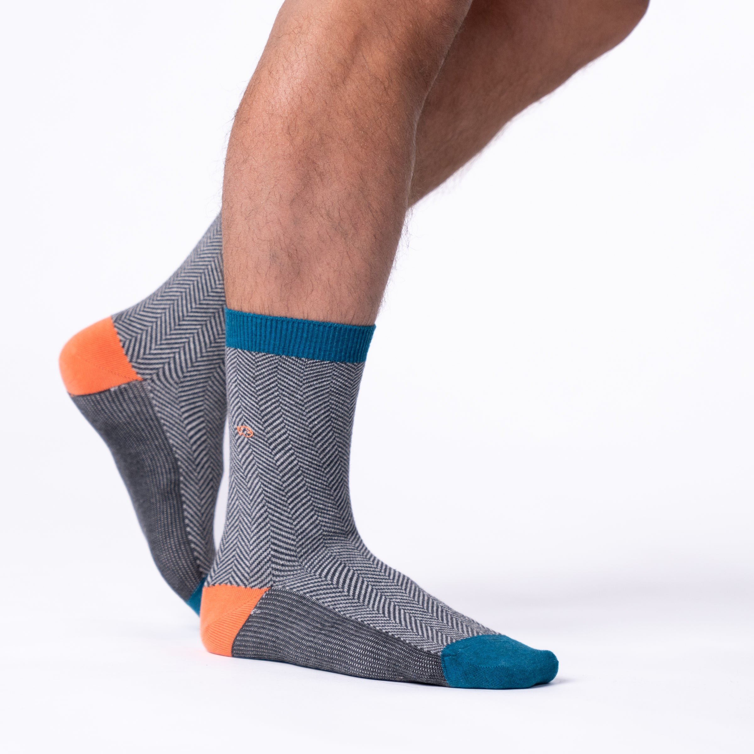 Combed cotton herringbone socks BILLYBELT Grey