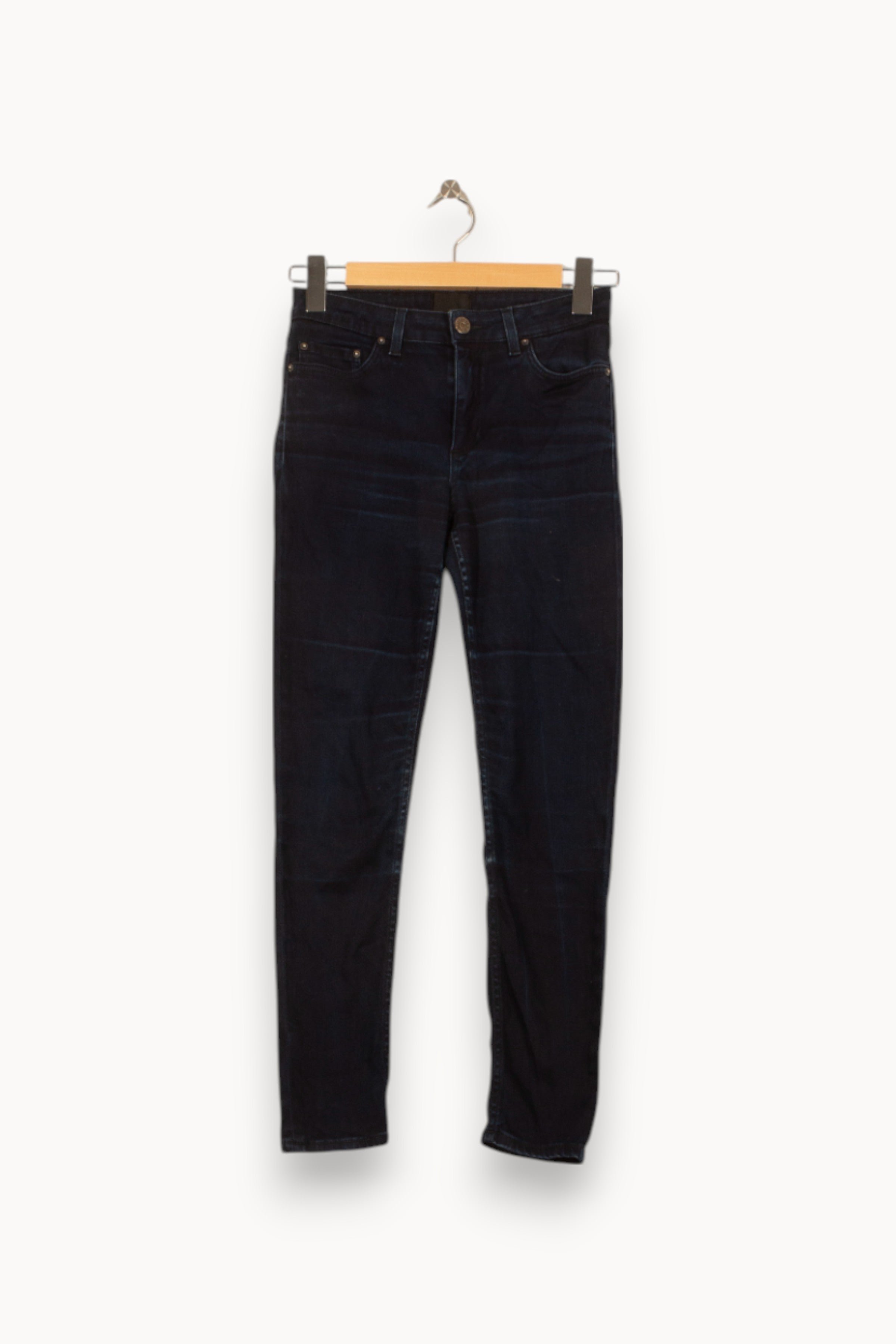 Cropped slim jeans with studs ACNE STUDIOS - Seconde Main Blue