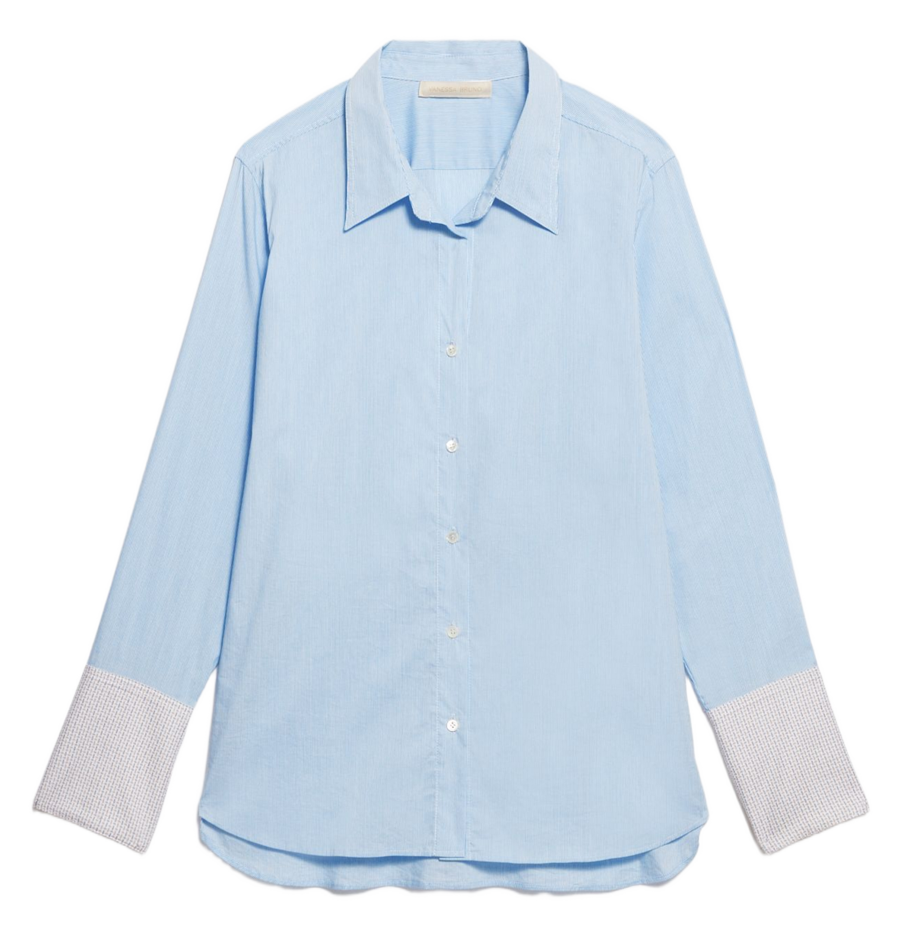 Chemise droite col classique en coton mélangé VANESSA BRUNO Bleu